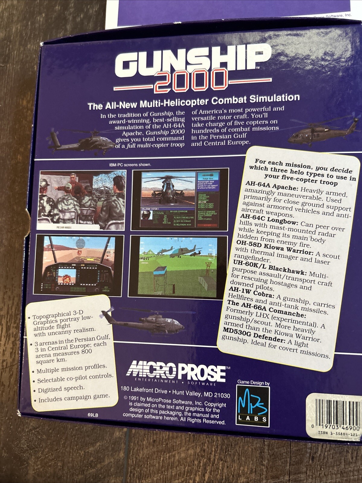 Gunship 2000 (PC, 1991) – 5.25 Inch Floppy