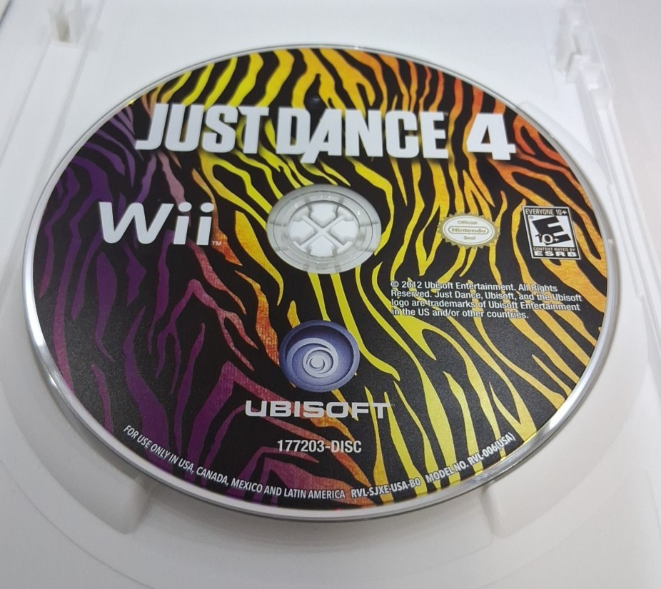 Nintendo Wii Just Dance 4 Complete Game, Case & Manual Tested & Working