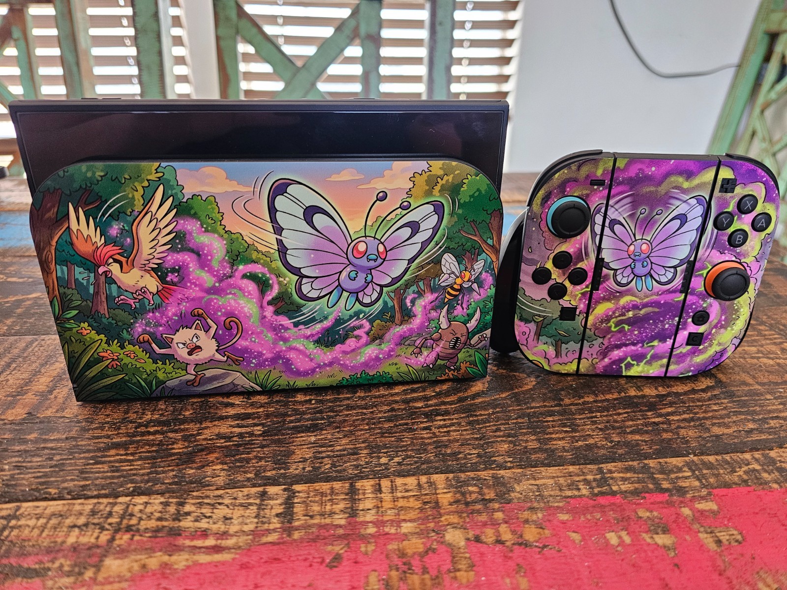 Skin Vinyl Decal “Butterfree” For Nintendo Switch 1 or 2 Gamer Console_Pokemon