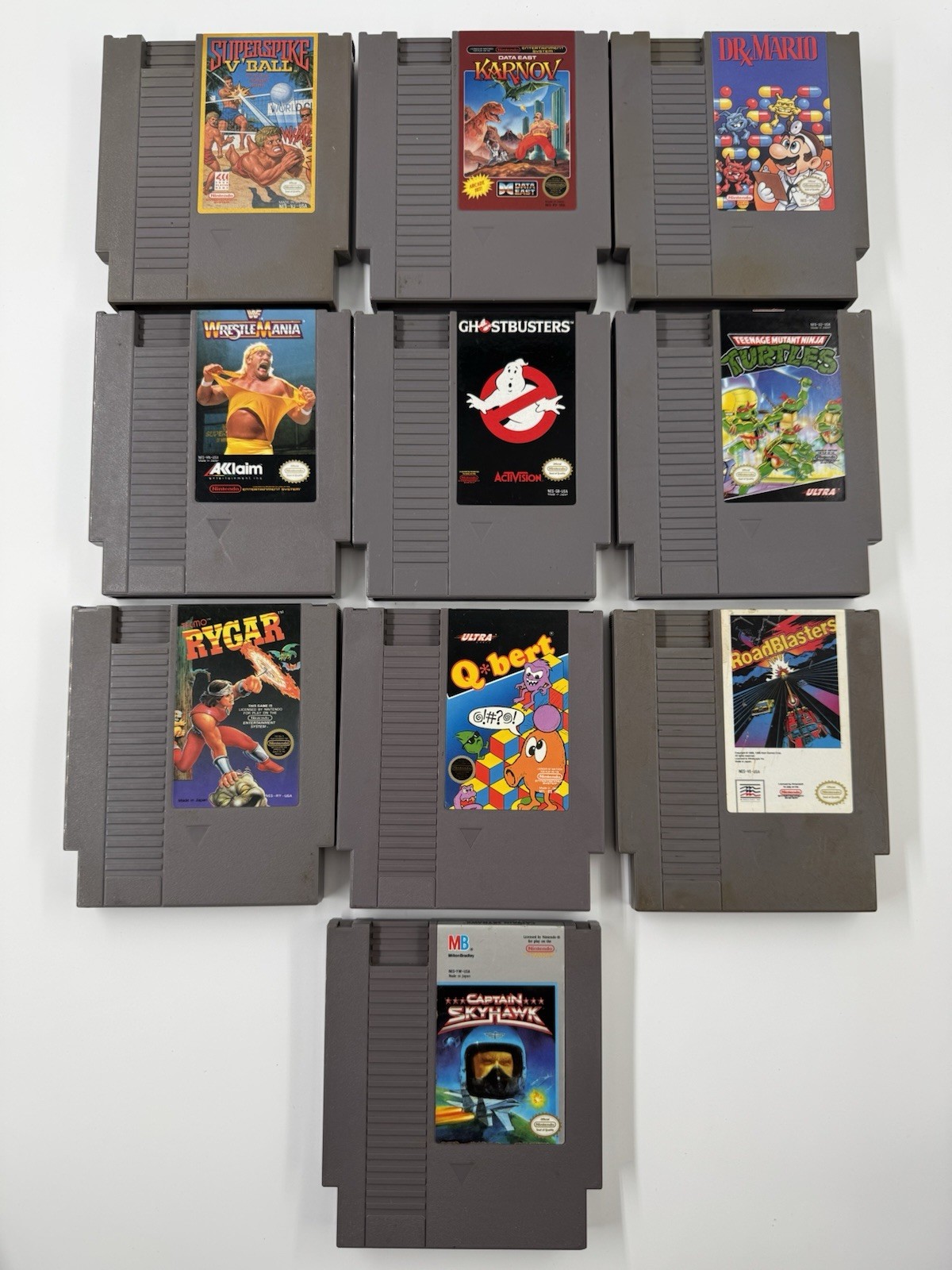 Lot of 10 NES Games | Ghostbusters Dr Mario TMNT WrestleMania | Nintendo
