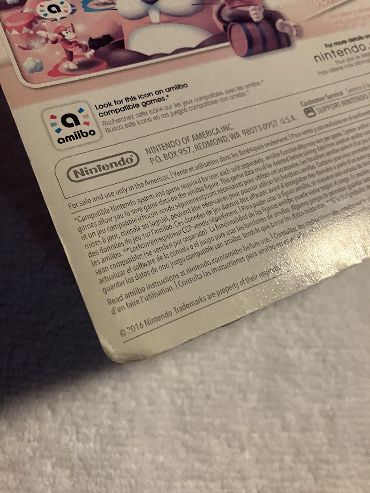 Nintendo Amiibo Super Mario Series Diddy Kong Figure *Sun Damaged Package*