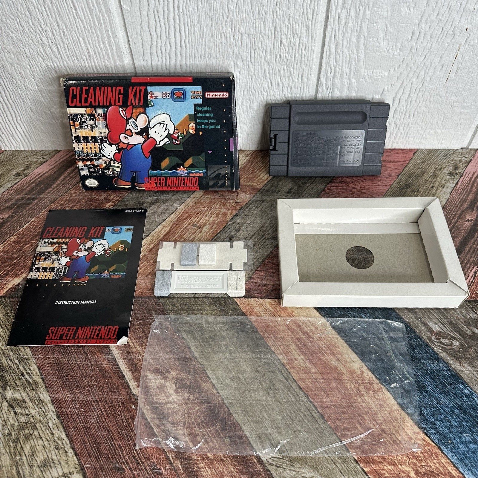 Super Nintendo SNES Console SNS-001 Bundle w/ Lemmings & Cleaning Kit + 2 Contls
