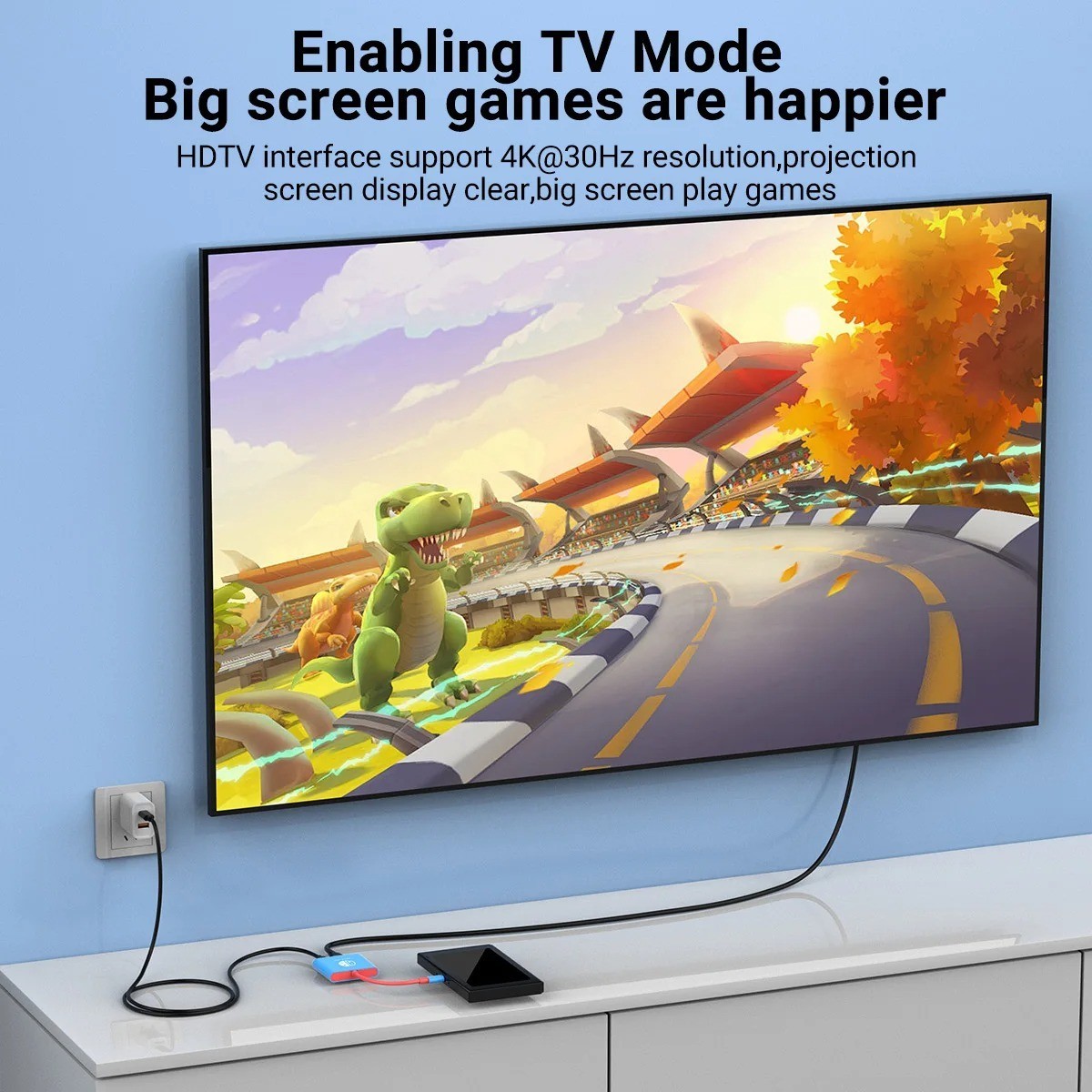 HDMI TV Dock For Nintendo Switch 1/2/OLED Docking Replacement Adapter Converter
