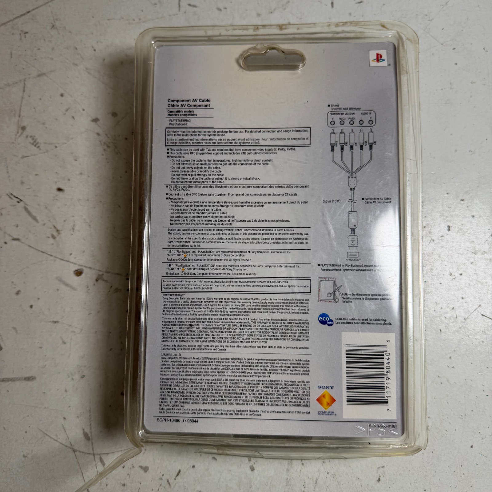 New Official Sony PlayStation 3 PS3 PS2 Component AV Cable SCPH-10490 Sealed