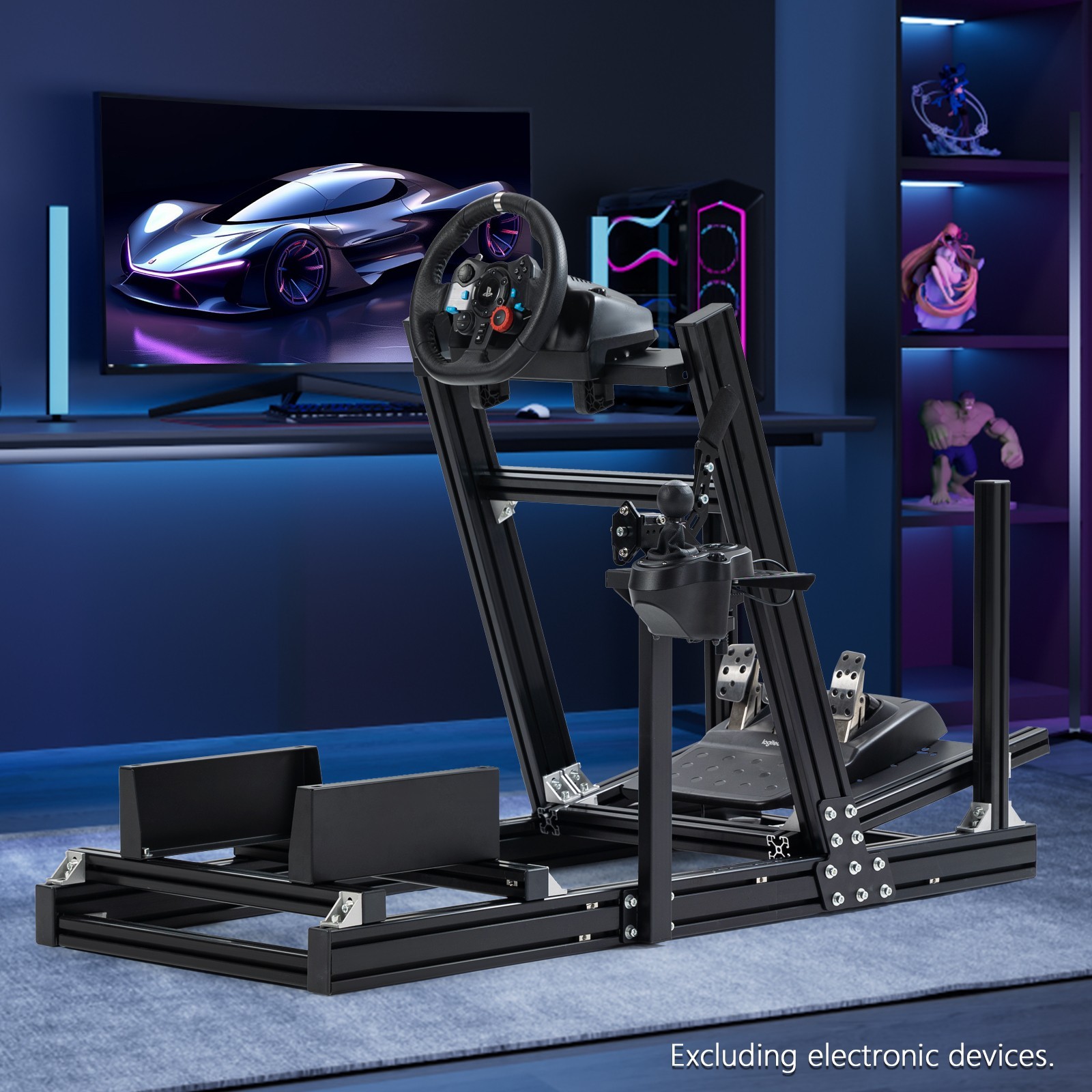 Supllueer 4080 Aluminum Racing Simulator Cockpit Fit Logitech Thrustmaster T300
