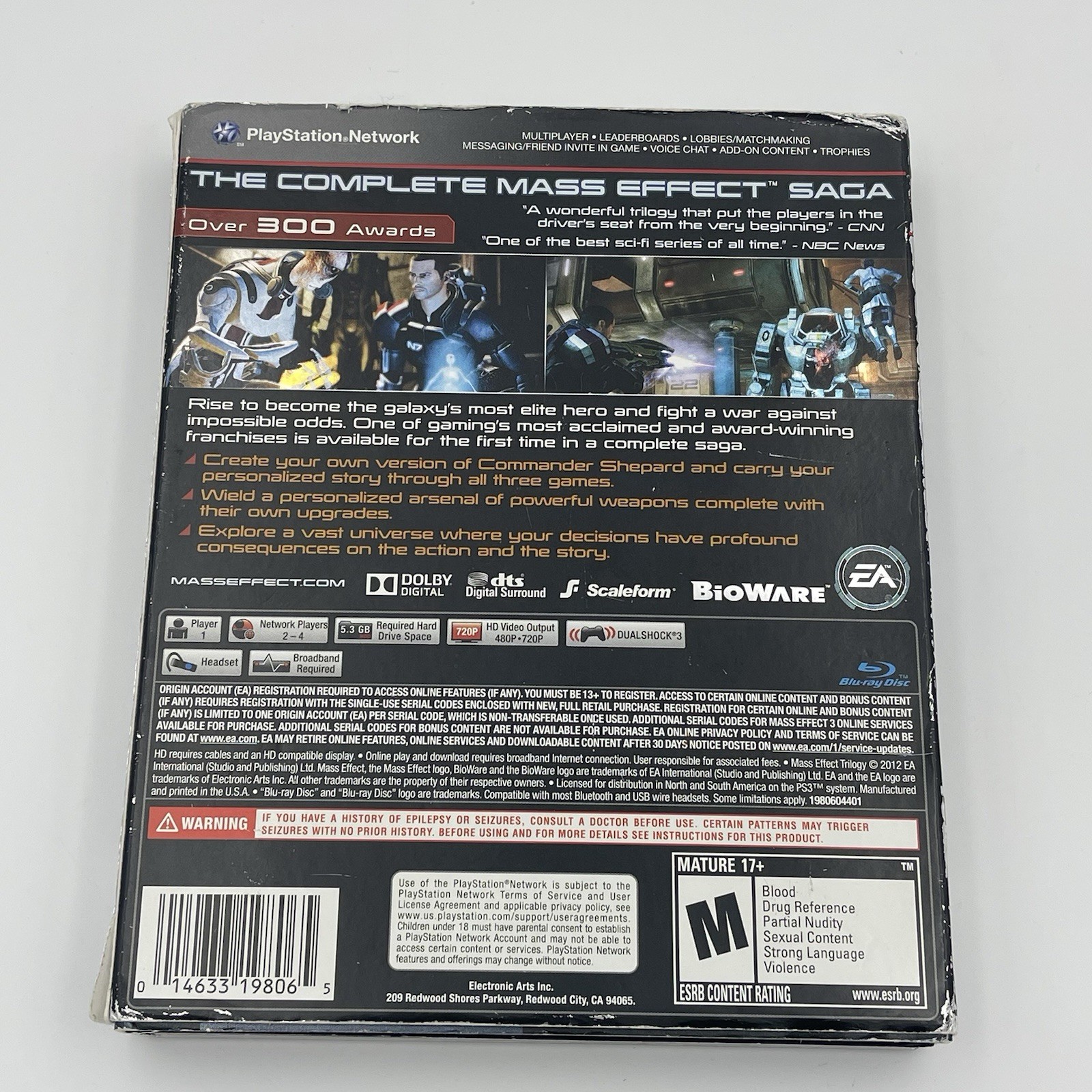 Mass Effect Trilogy 1 2 3 PS3 (Sony PlayStation 3, 2012) Complete CIB NEAR MINT