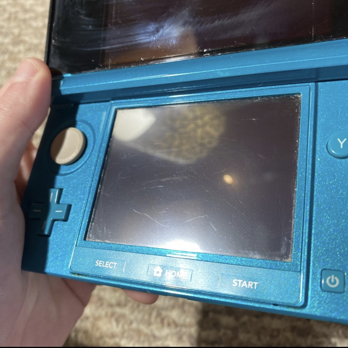 Nintendo 3DS Aqua Blue Handheld Handheld Console System CTR-001 Tested USA