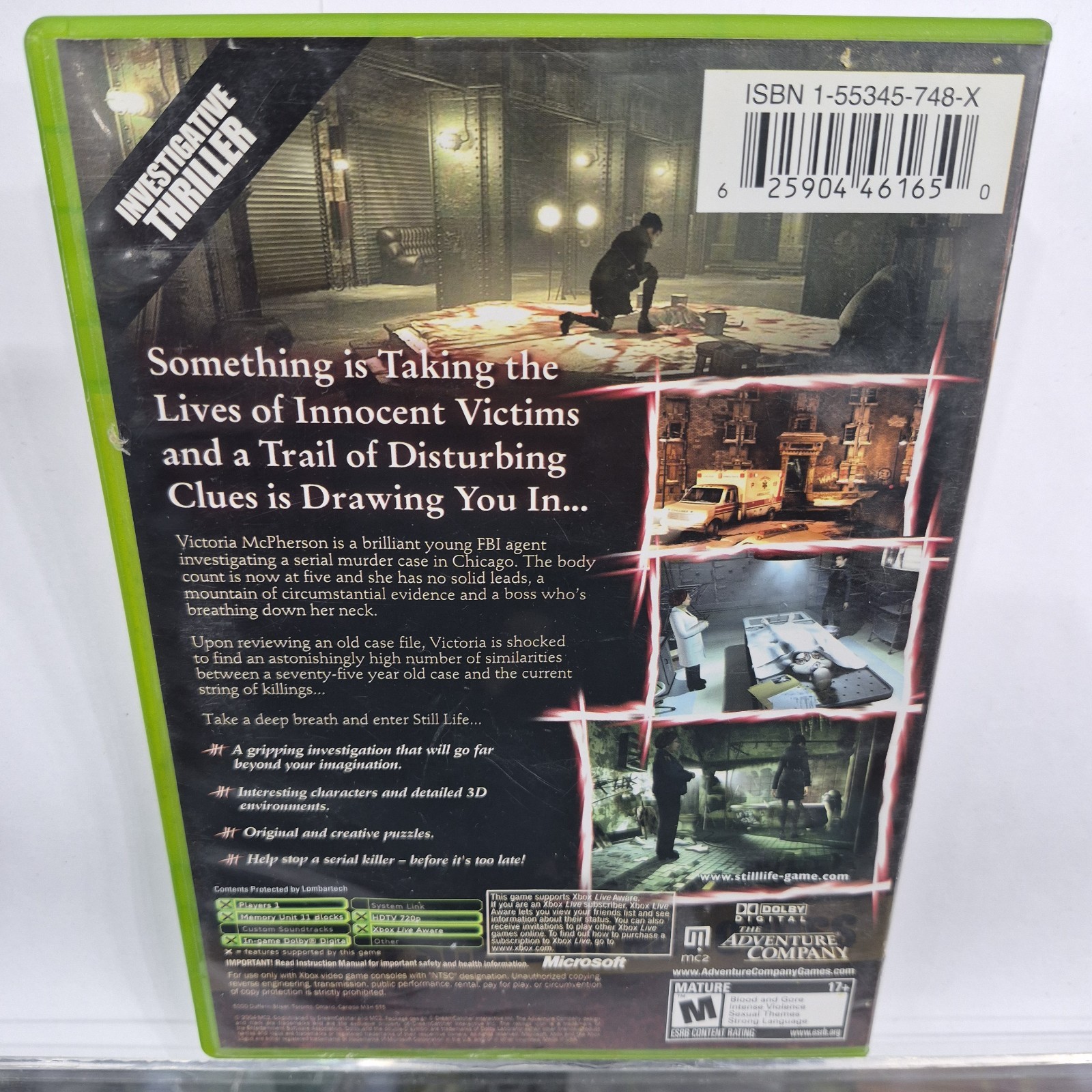 Still Life (Microsoft Xbox, 2005) Manual Included