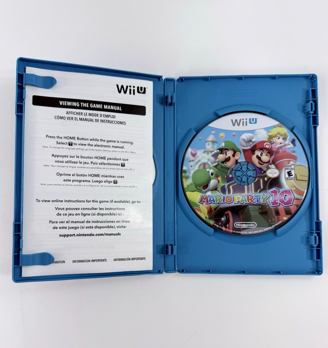 Mario Party 10 (Nintendo Wii U, 2015) Game Case Manual – Tested and Working