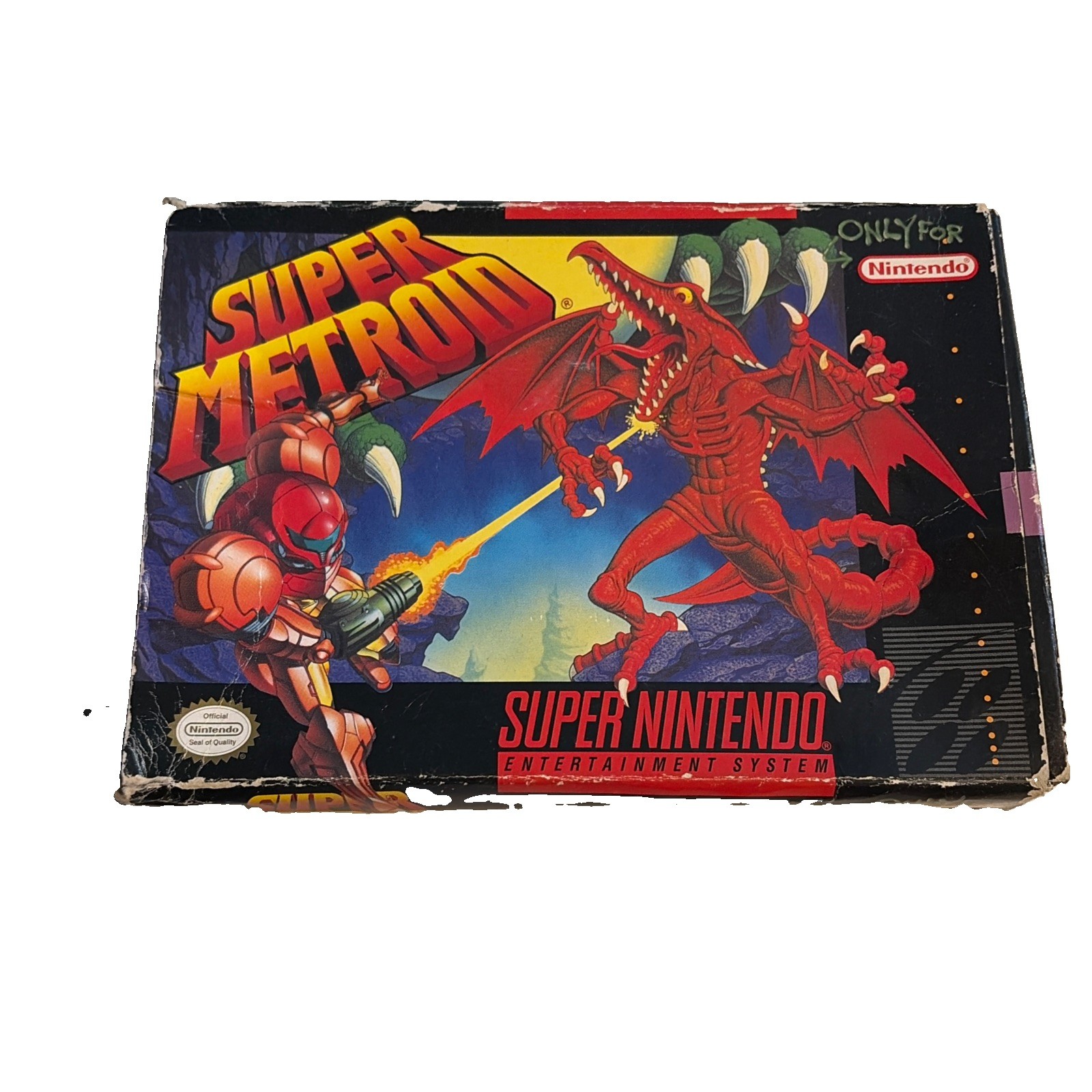 Super Metroid (SNES, 1994) AUTHENTIC , TESTED , WITH BOX , NO MANUAL