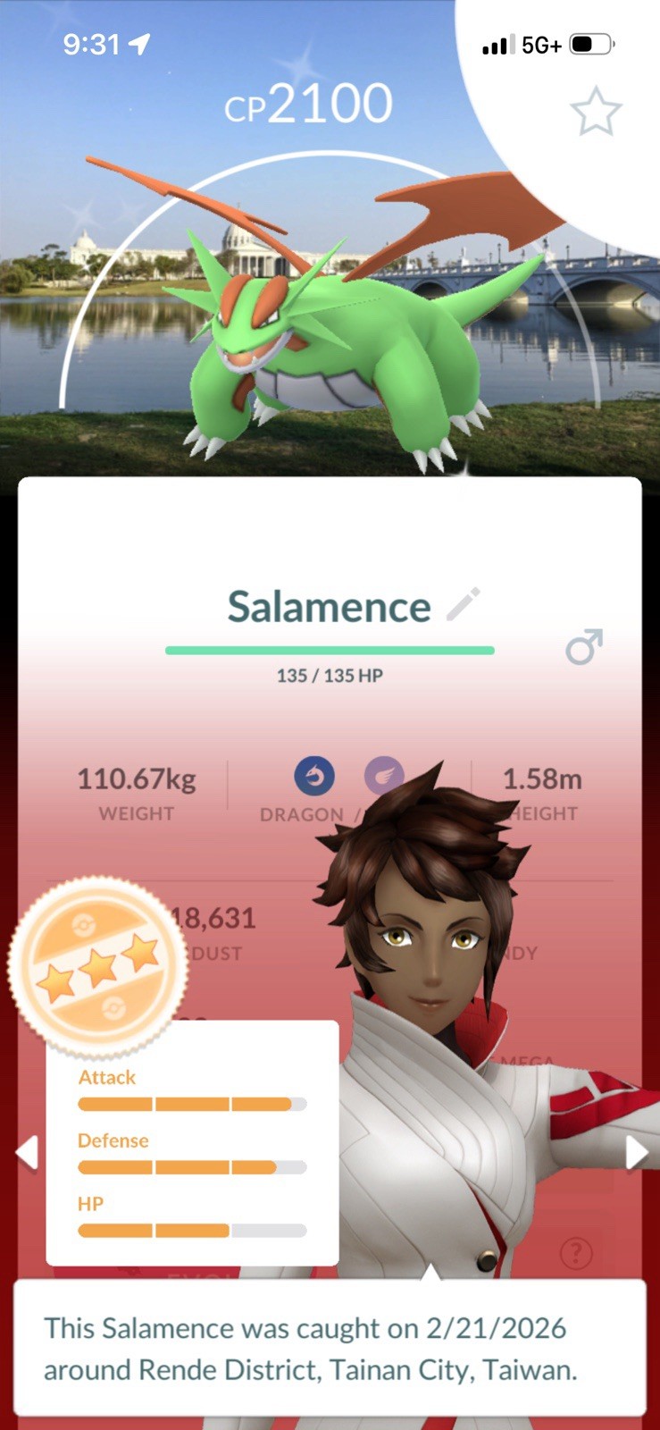 Shiny Salamence Tainan BG Pokemon Go