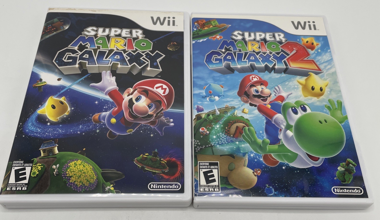 Super Mario Galaxy 1 & 2 Nintendo Wii Lot Of 2 Games Complete CIB + Inserts