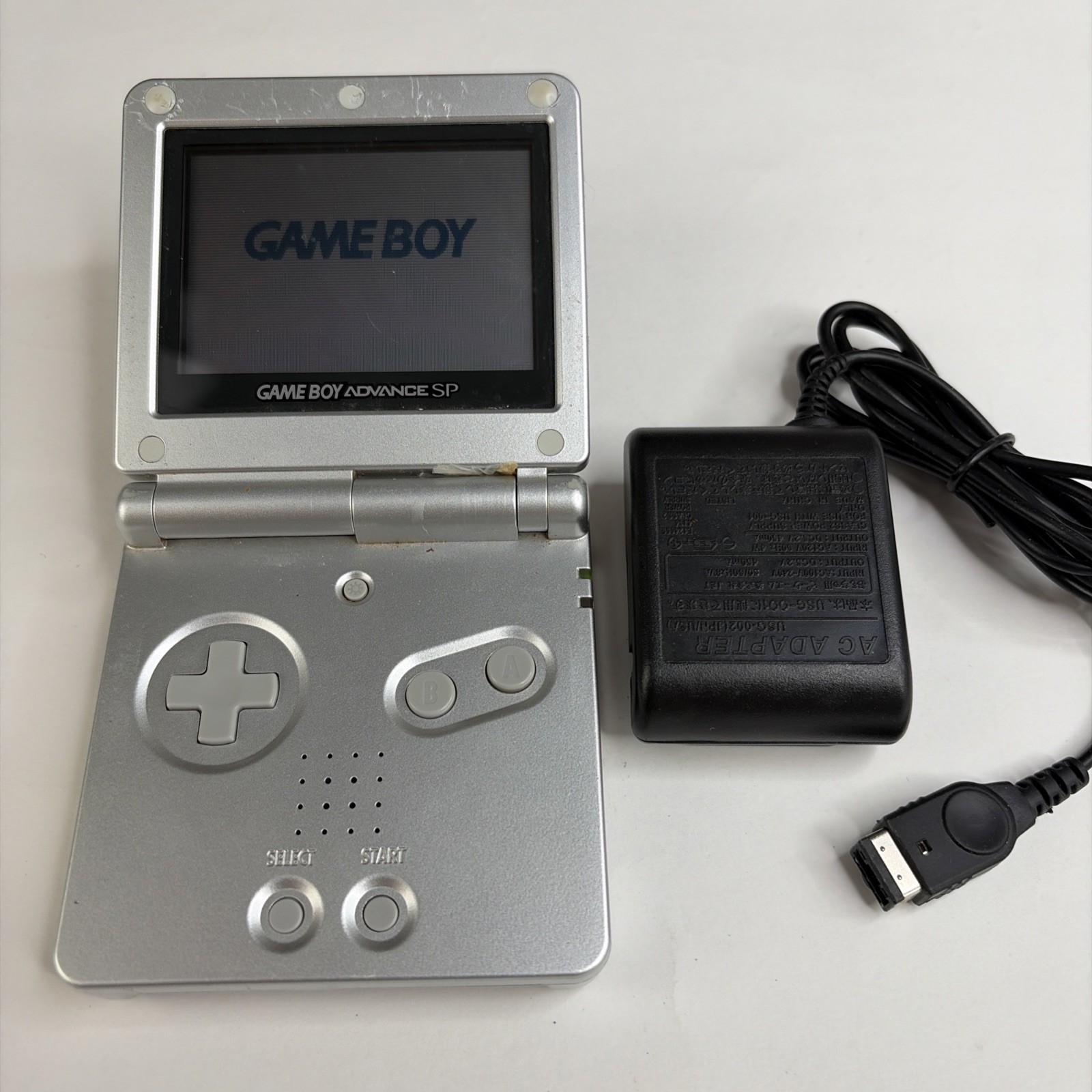 Gameboy Advanced sp GBA Platinum Silver Ags-001 Tested US Model