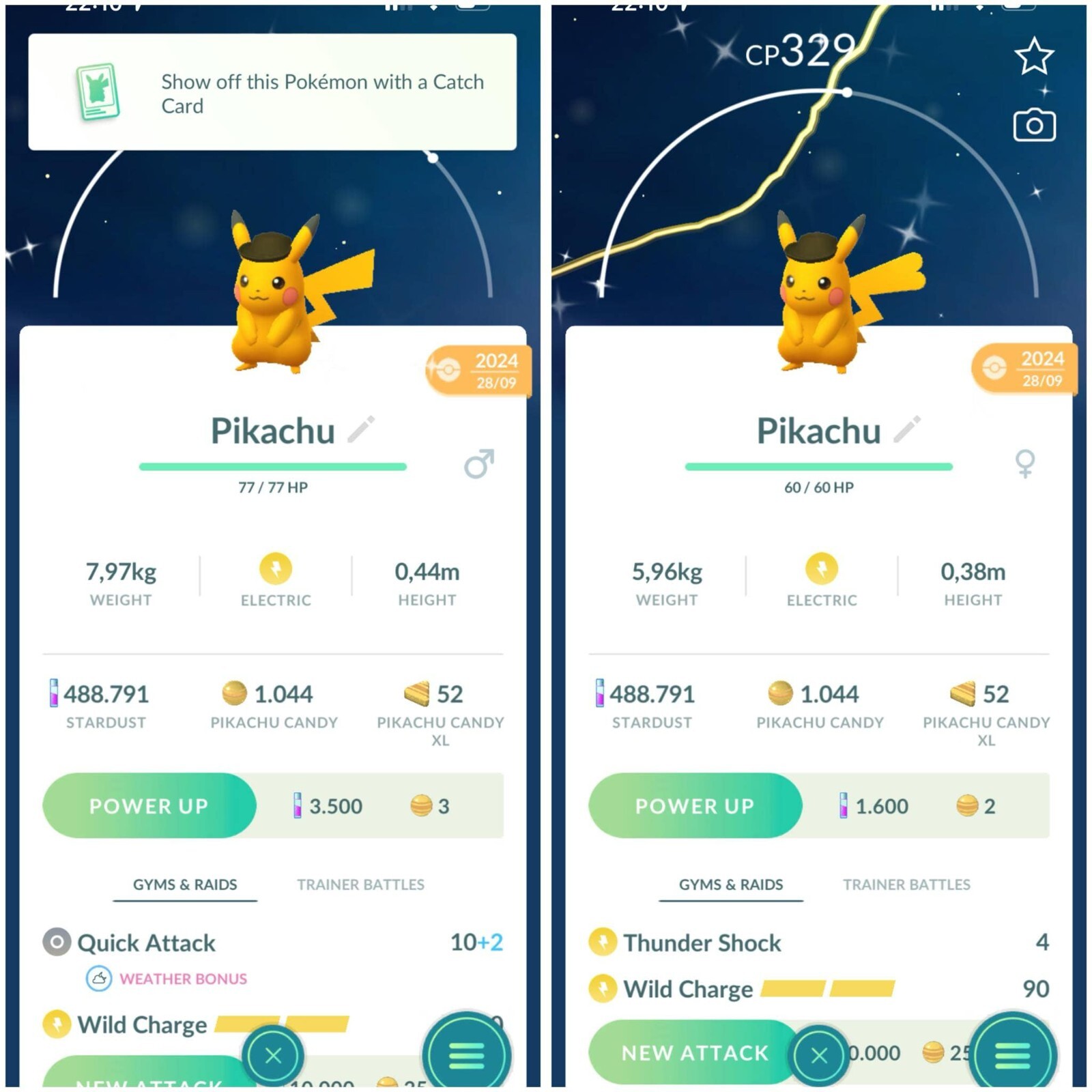 Shiny Pikachu with Black Hat – Trade – 20kStardust – Description