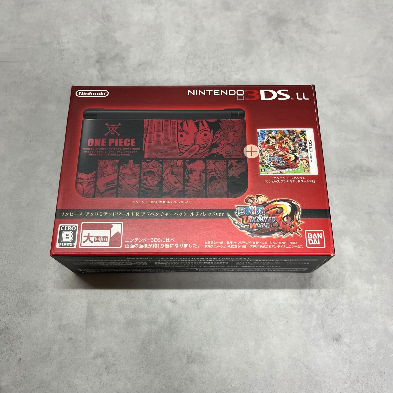 Nintendo 3DS LL XL One Piece Unlimited World R Luffy Red Console Tested Good!!