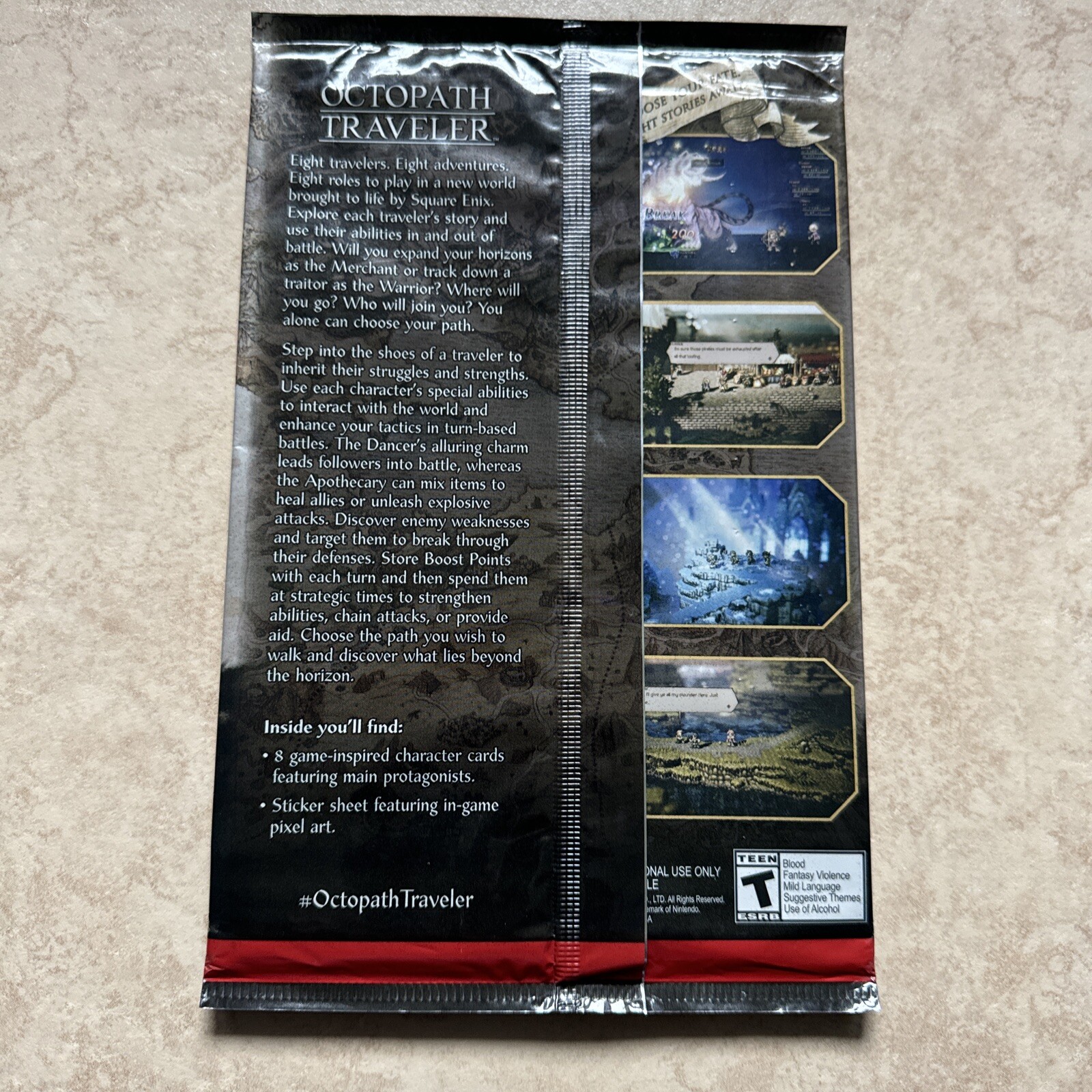 Octopath Traveler Nintendo Switch Promotional Character Card & Sticker Set *NEW*