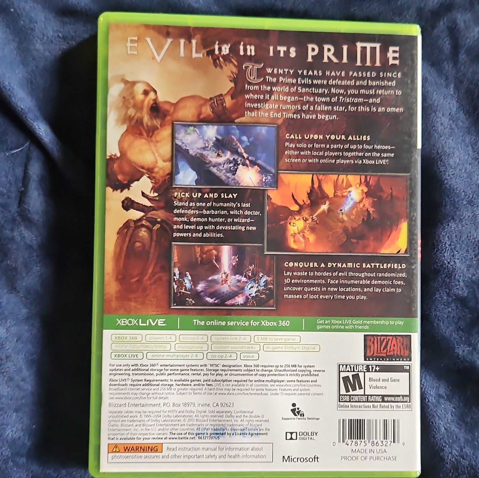 Blizzard Entertainment Diablo III Manual Included M Mature Xbox 360 NTSC 2013