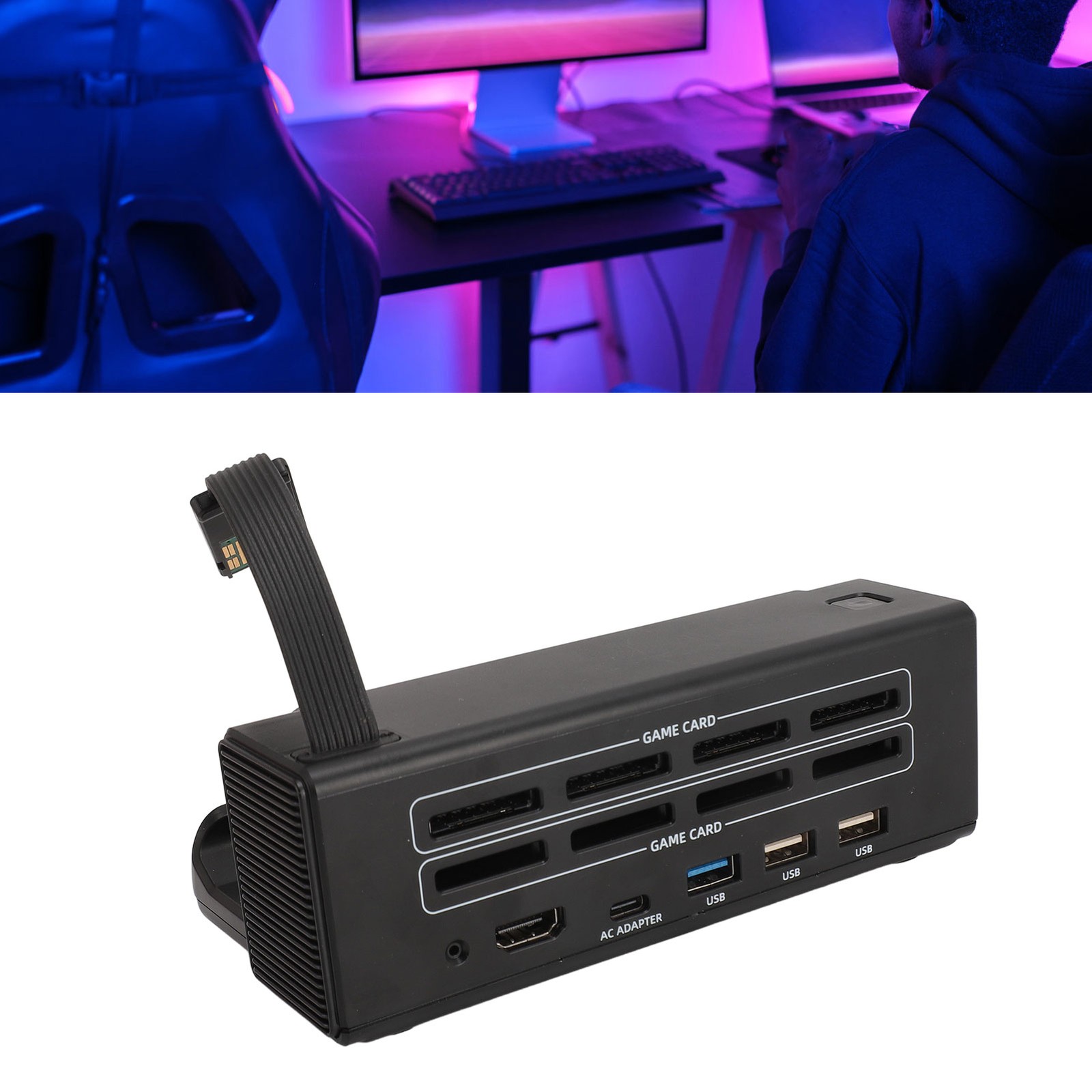 TV Docking Station 8 In 1 Game Card Reader HD Multimedia Interface 4K 30HZ