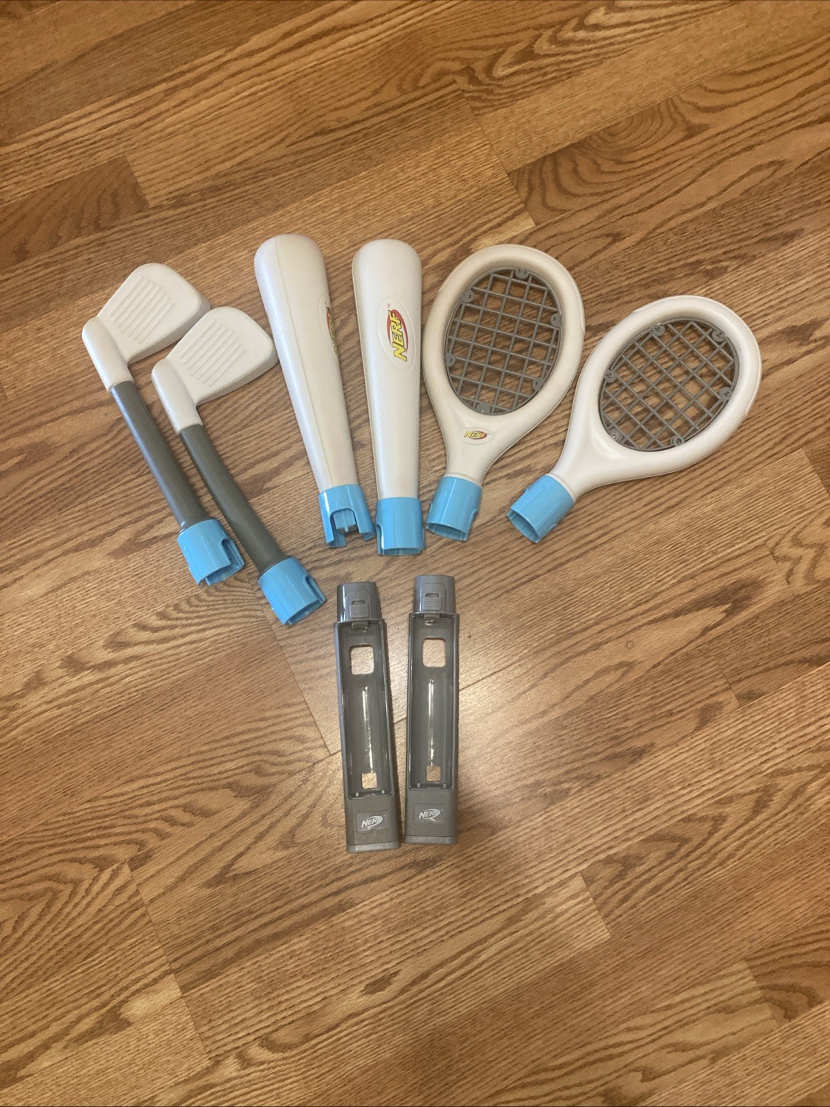 2 Sets Of Nerf Wii Sports Equipment, Golf, Tennis, Baseball