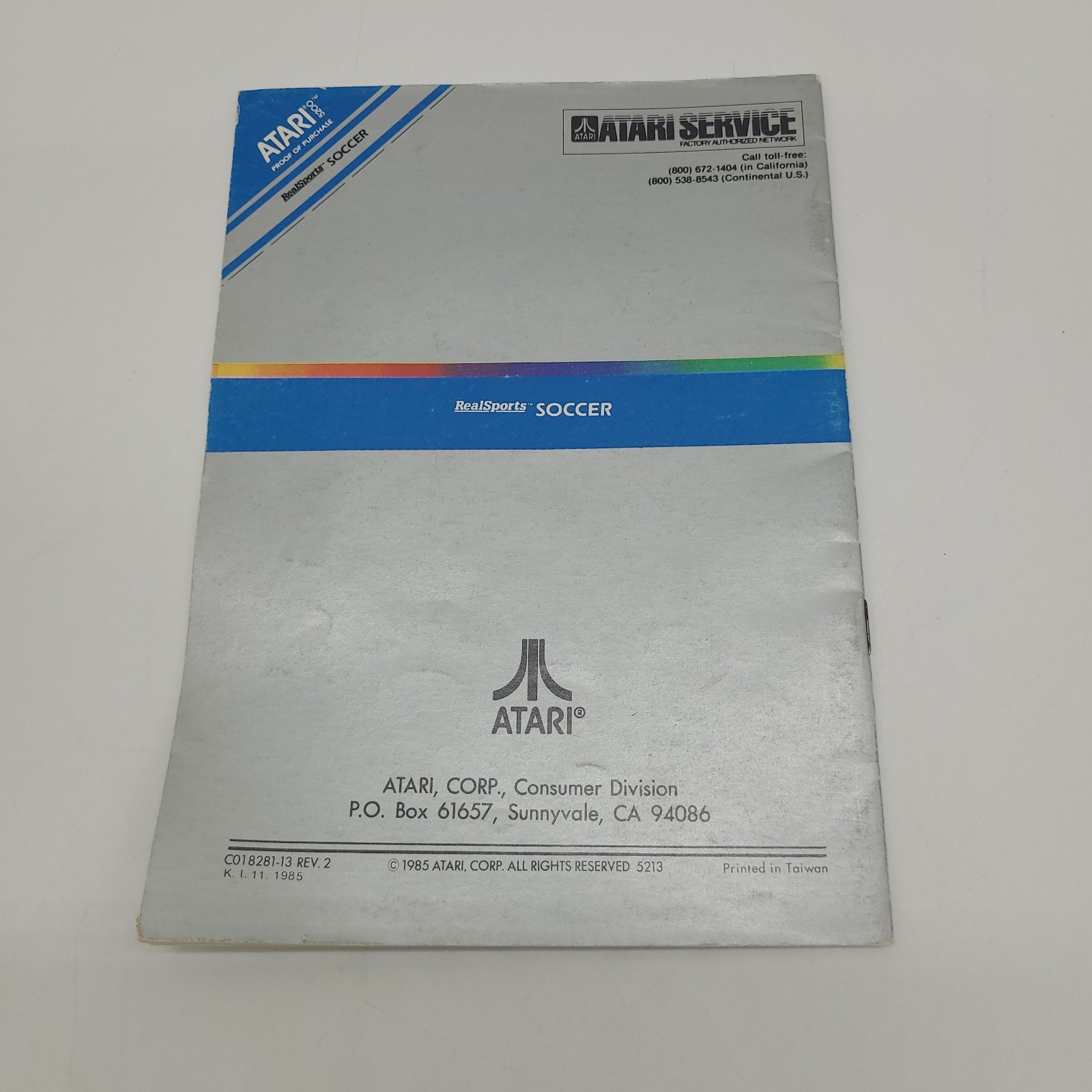 Real Sports Soccer Atari 5200 Cartridge With Manual & Controller Overlays Tested