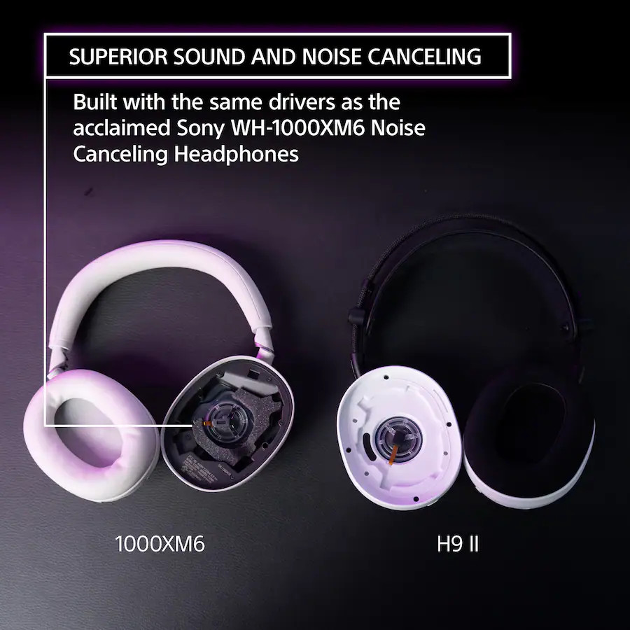 Sony INZONE H9 II Wireless Noise Canceling Gaming Headset for PC PS5 Switch Whit