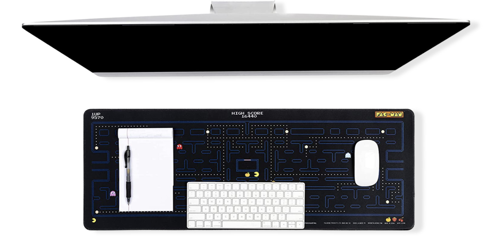 Pacman Gaming Desk Mat Mousepad 30x80cm.