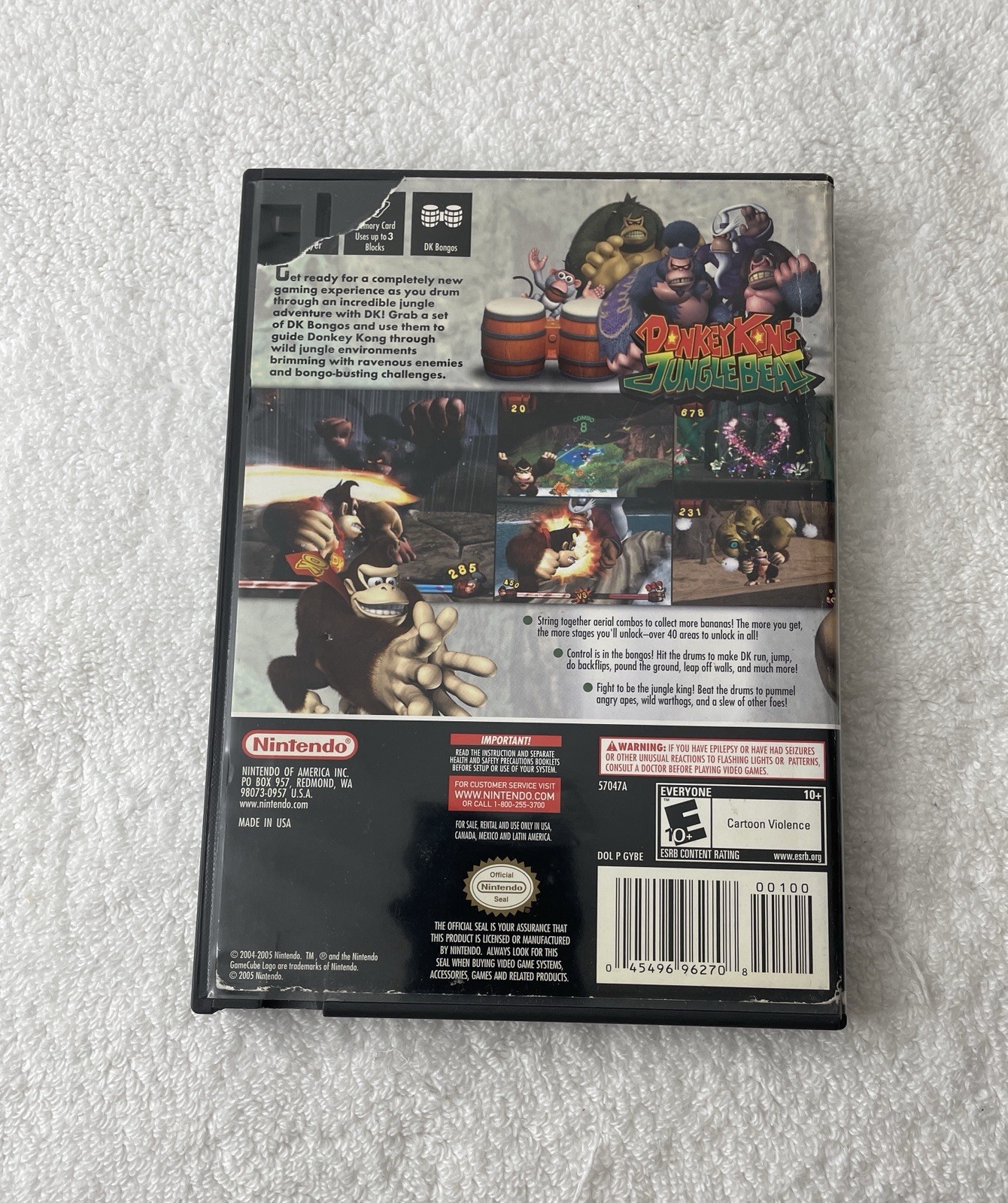 Donkey Kong Jungle Beat (Nintendo Gamecube, 2005) Game & Case-Tested