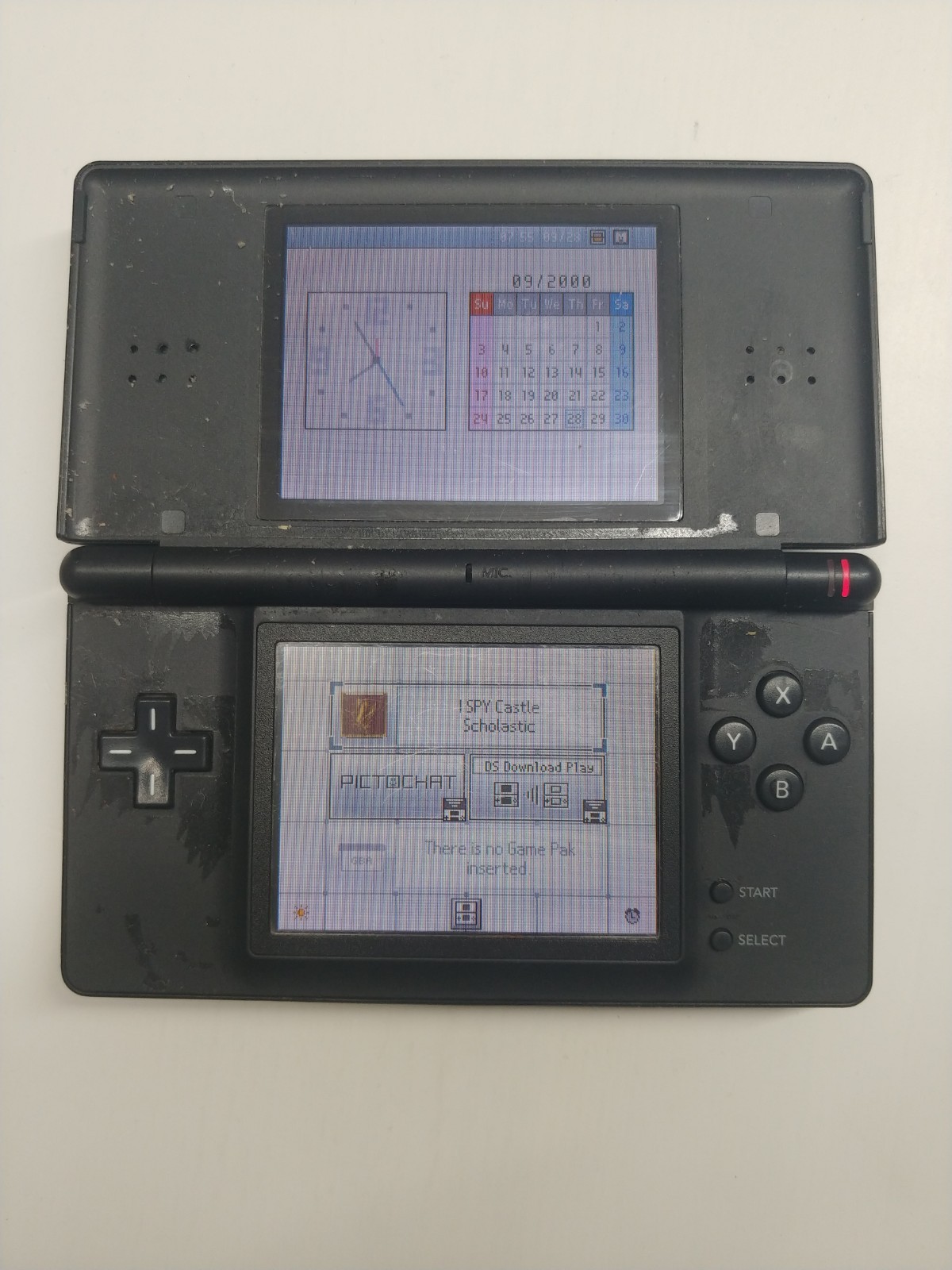 Nintendo DS Lite Onyx Black Handheld Gaming System Console Only Broken Hinge