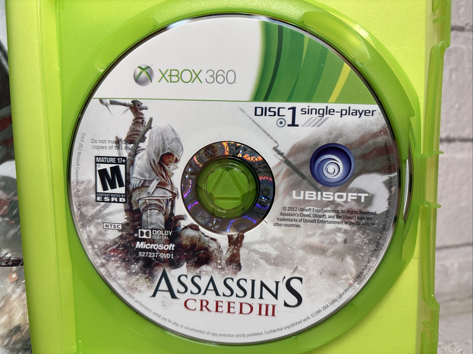 Assassin’s Creed III 3 Microsoft Xbox 360 Complete CIB Tested Clean