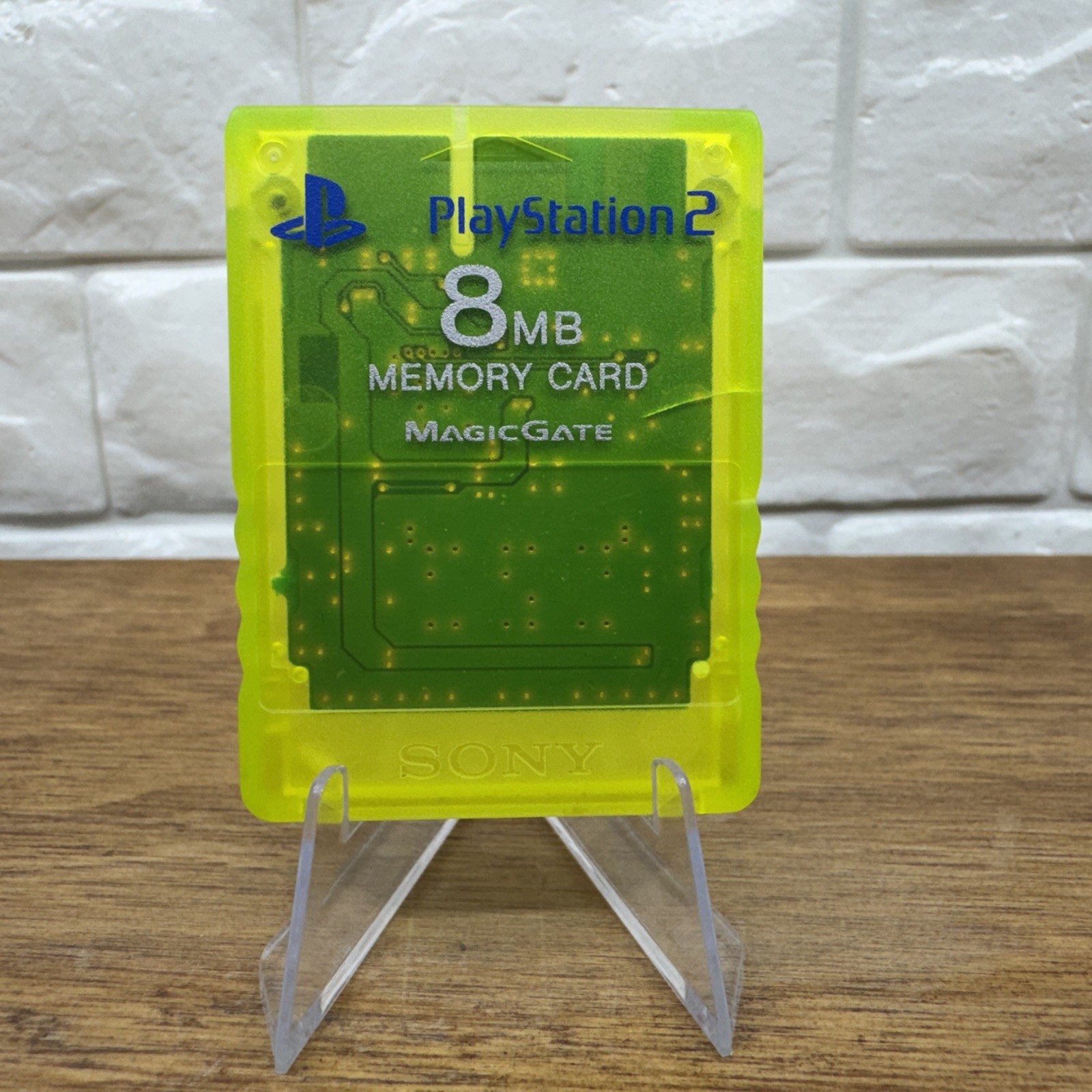 Authentic Sony PlayStation 2 Genuine Memory Card 8MB Clear Yellow SCPH-10020 OEM