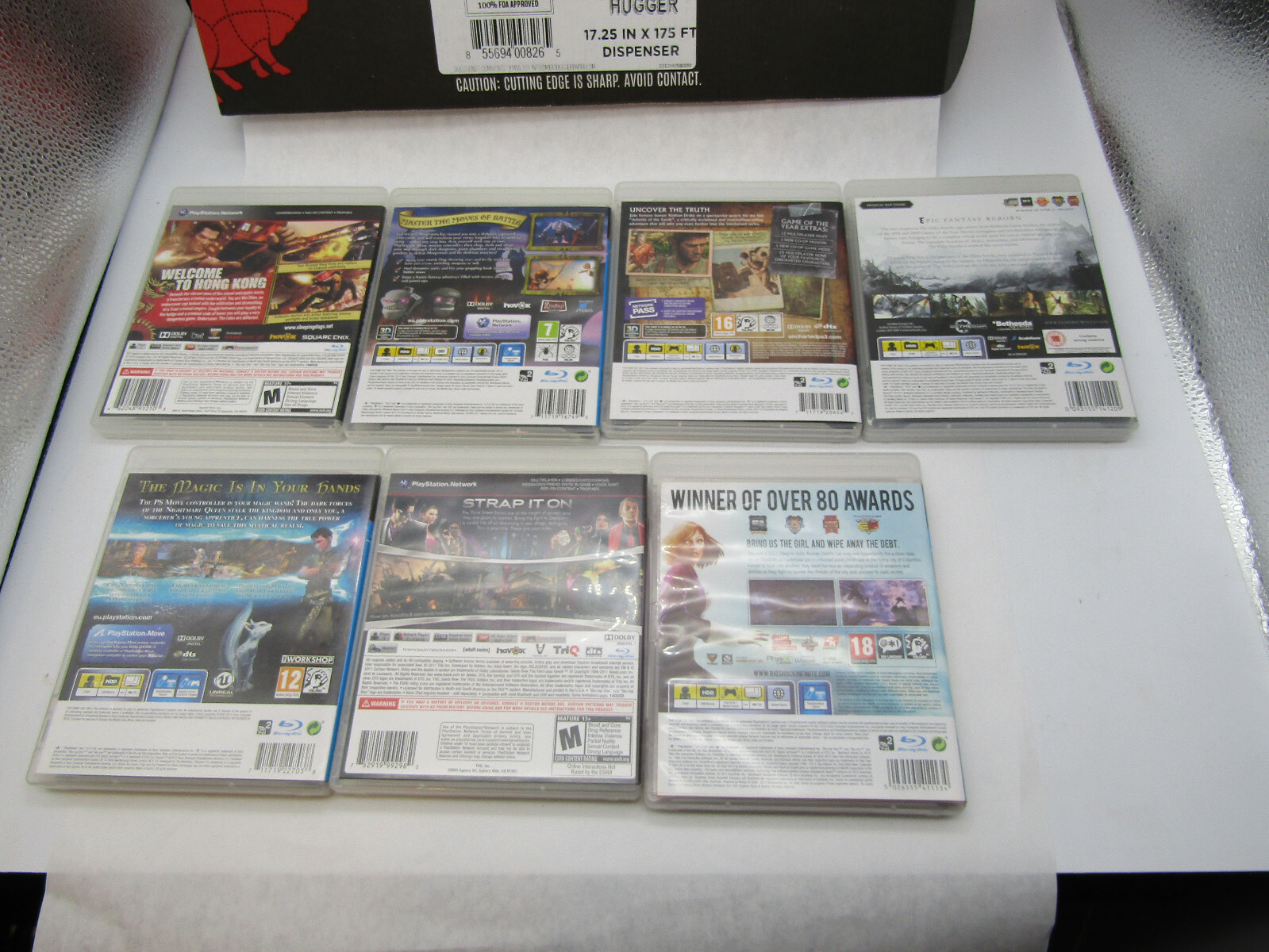 PS3 Games Lot Bundle 7 games , skyrim , Sorcery , Sleeping dogs , Bioshock Infin