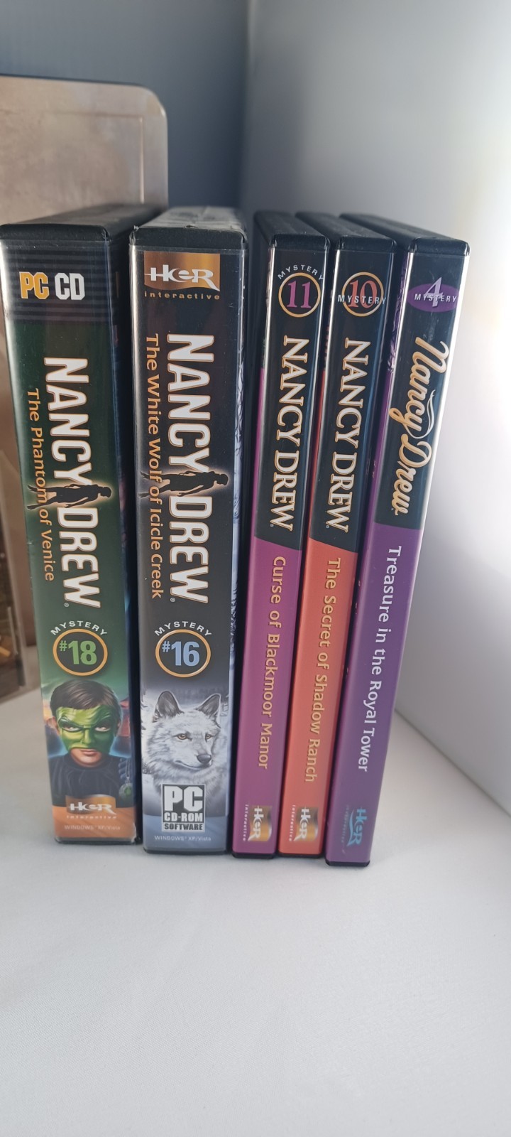 NANCY DREW COLLECTIBLE TIN PC Game Mystery Lot of 9 Her Interactive