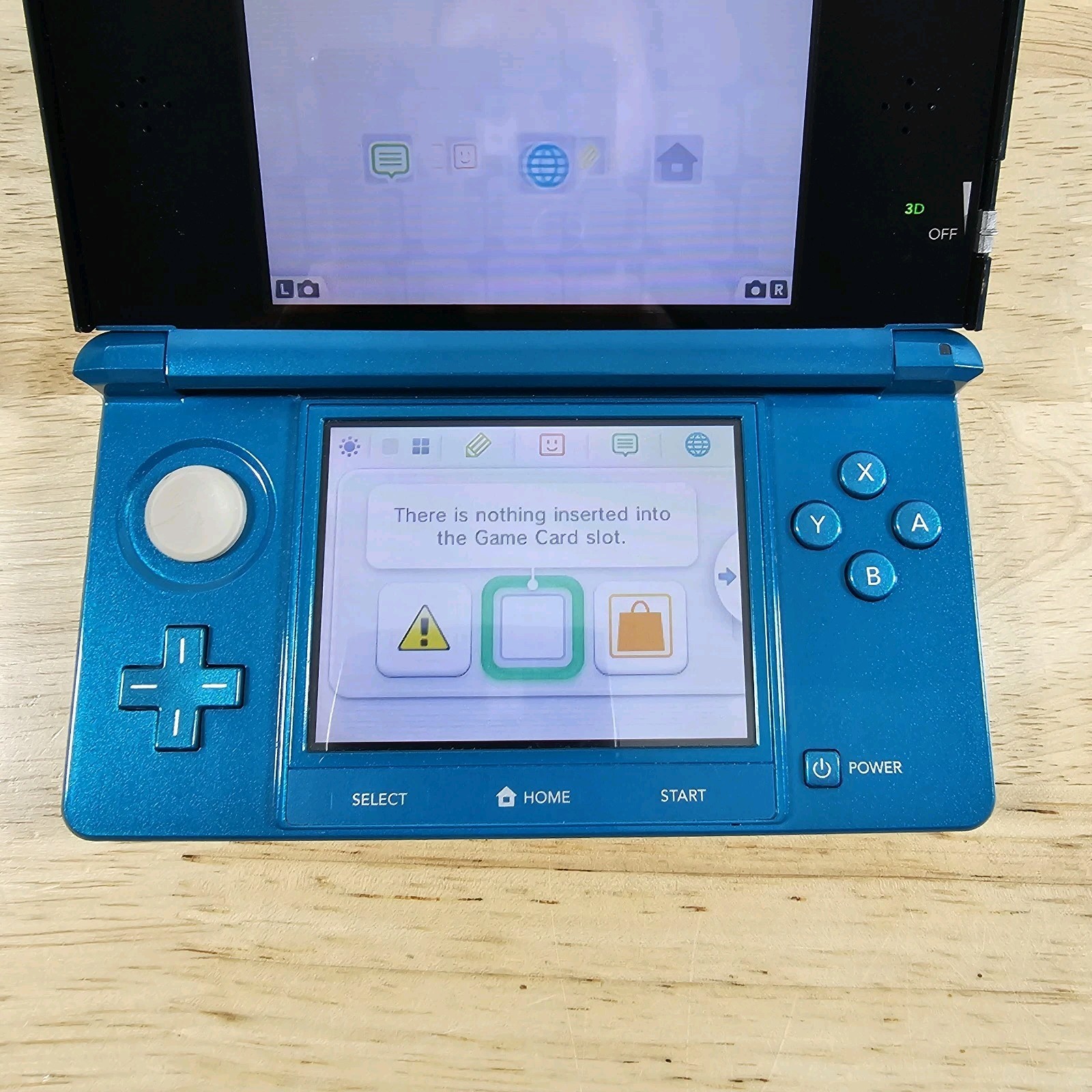 Nintendo 3DS Handheld Video Game Console Aqua Blue CTR-001 (USA) With Mario Krt