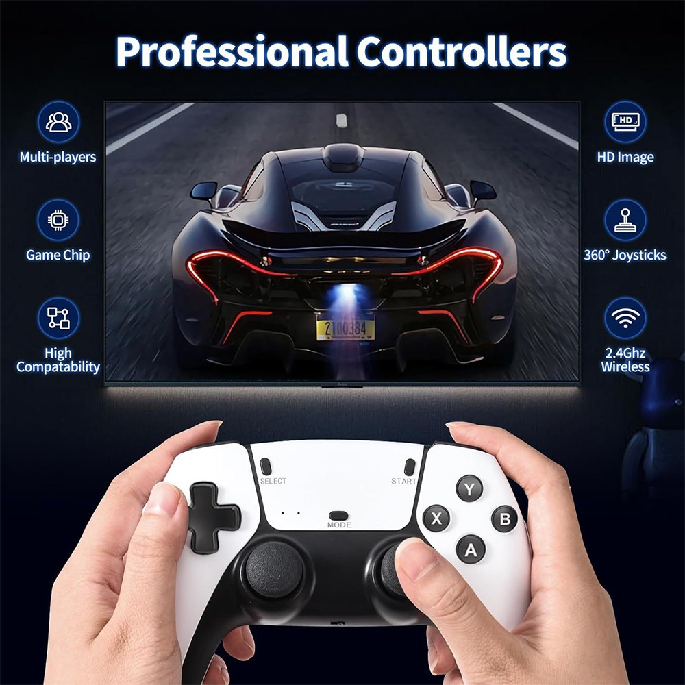 M15 Video Game Console 30000+ Games TV Stick 64GB HDMI 2 Wireless Controller ACK
