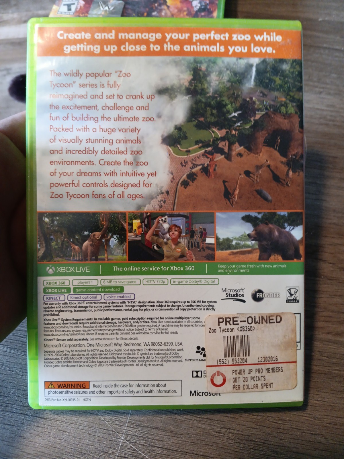 Zoo Tycoon (Microsoft Xbox 360, 2013) Tested No Manual