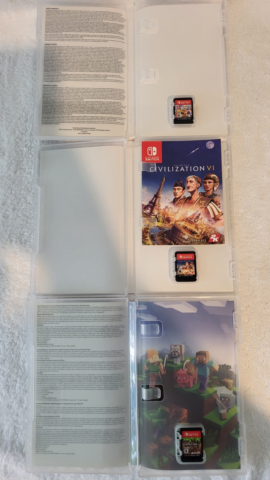 Nintendo Switch Game Lot Mario Kart 8, Donkey Kong, Luigi’s Mansion, Minecraft