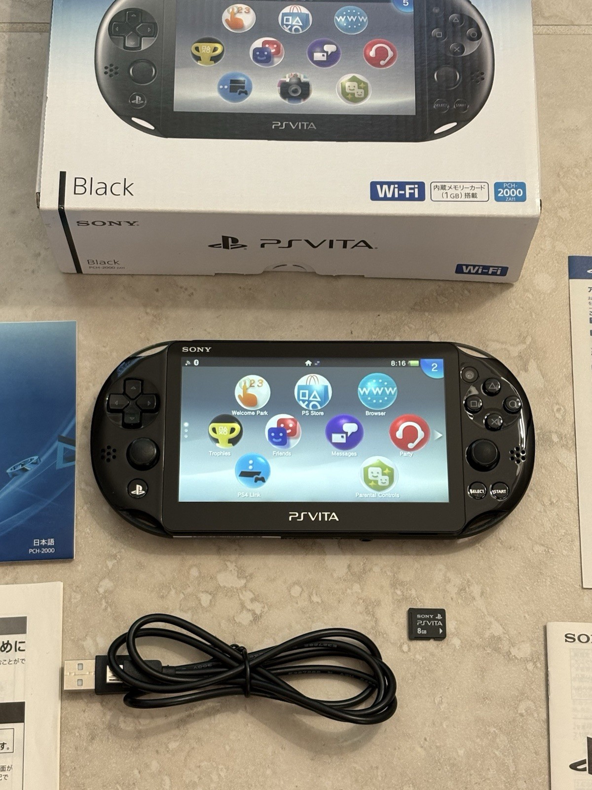 Sony PS Vita PCH-2000 Complete In Box – Black 8GB Very Good Condition