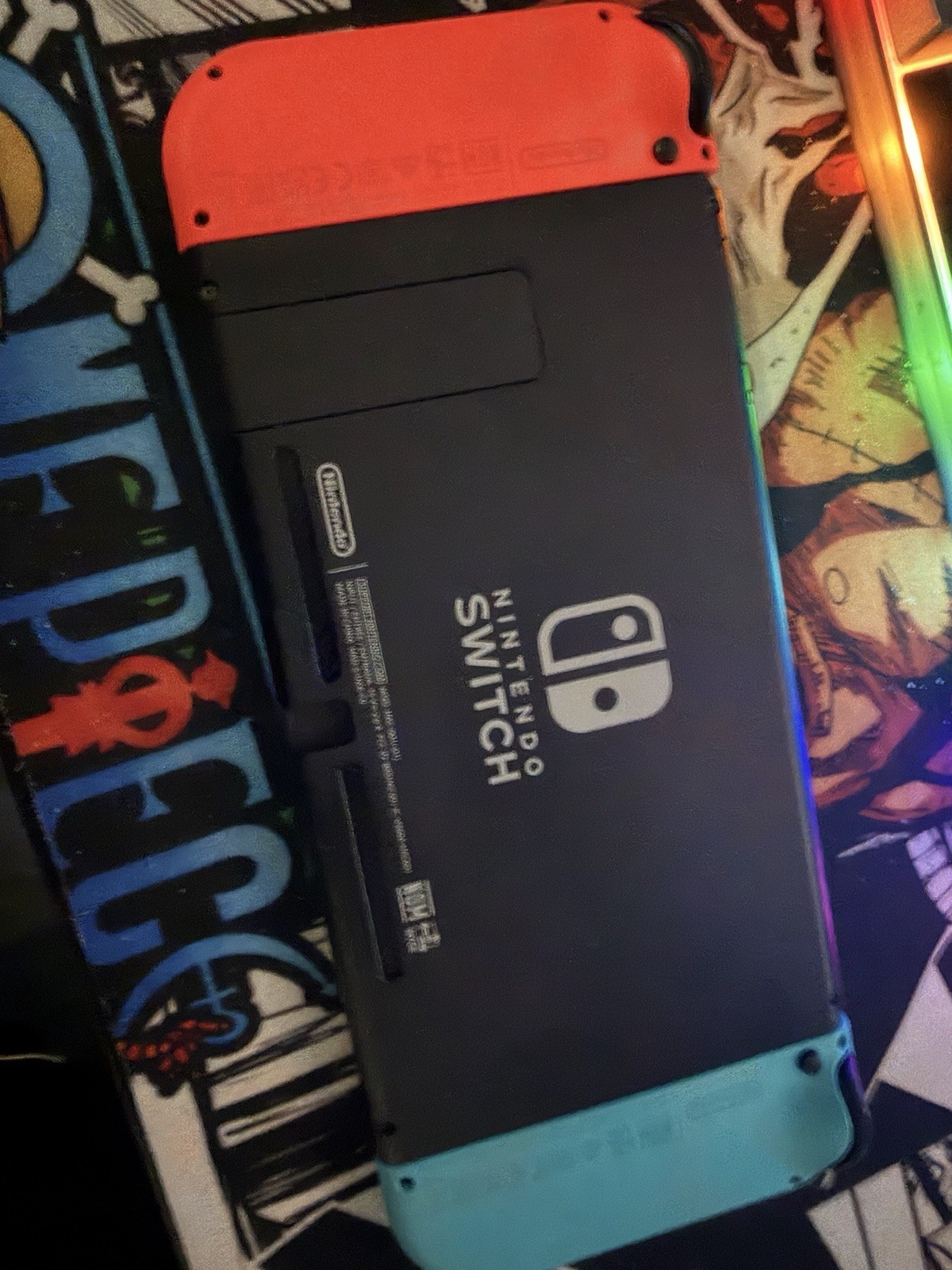 Nintendo Switch Handheld Console – Red Blue Neon – Great Condition – Works Well