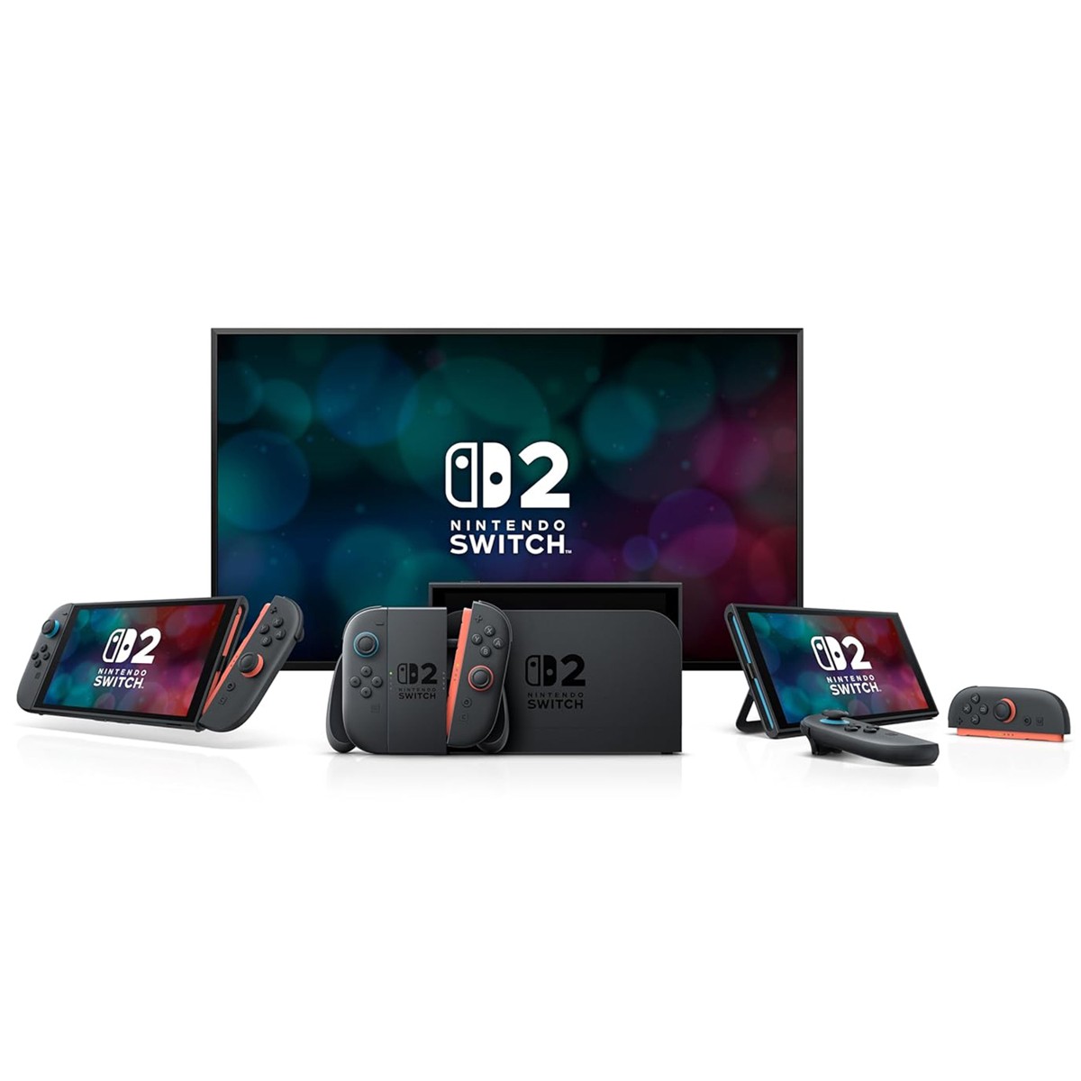 Nintendo Switch 2 Console with Light Blue and Red Joy-Con 2 Controllers, Black