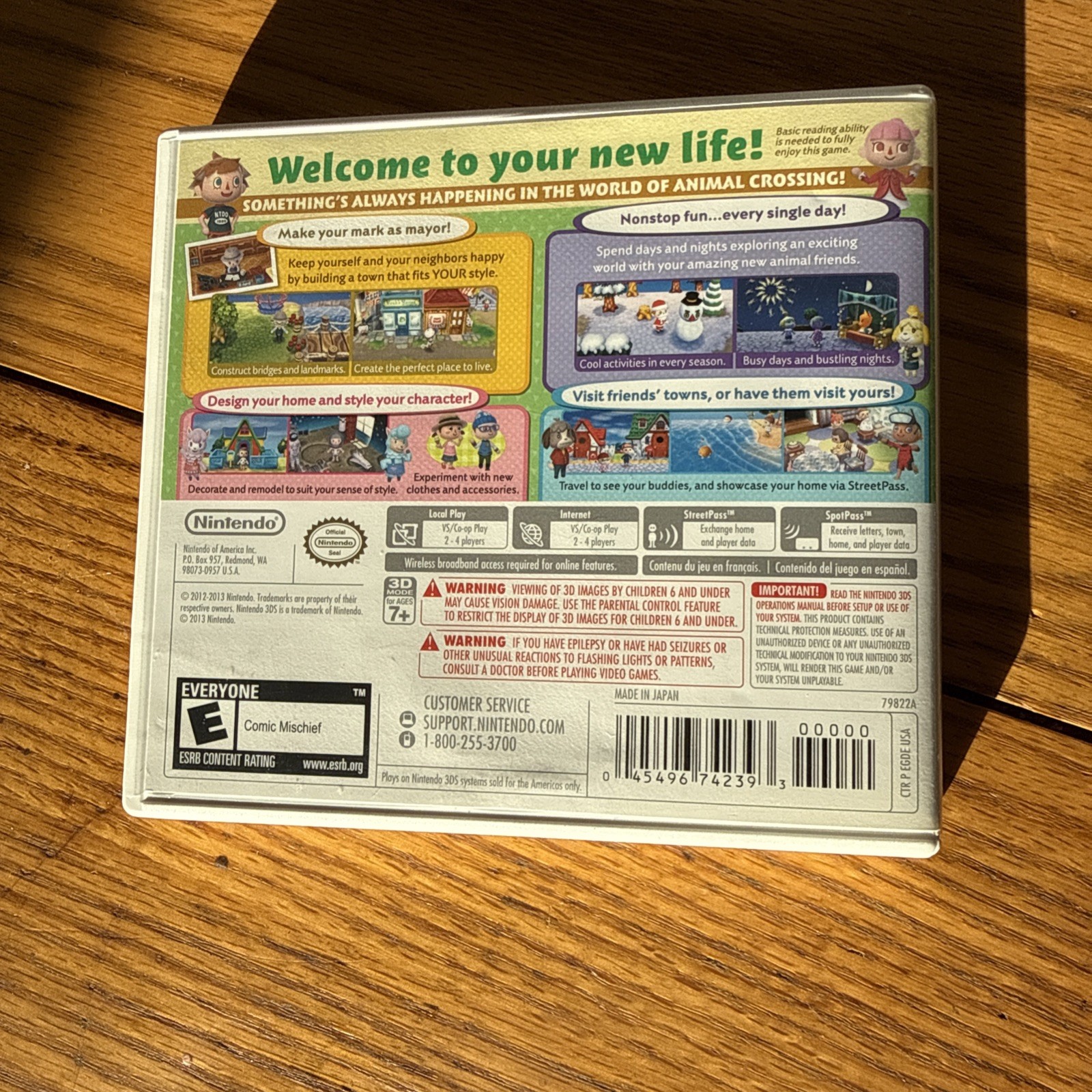 Animal Crossing: New Leaf Nintendo 3DS 2013 Game Case and Manual Tested Works