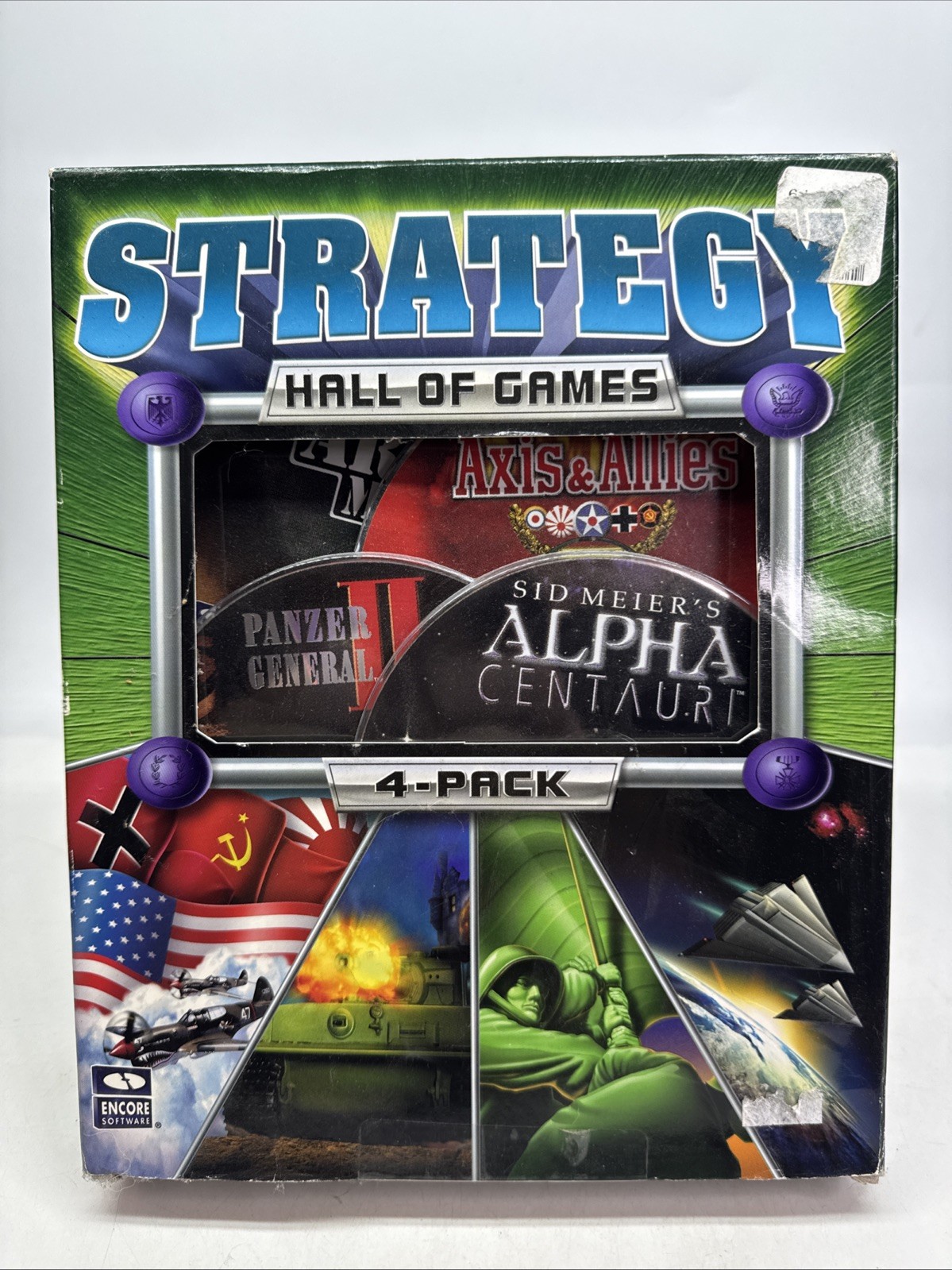 Vintage 2001 Strategy: Hall of Games 4-Pack Big Box PC Game Software SEALED