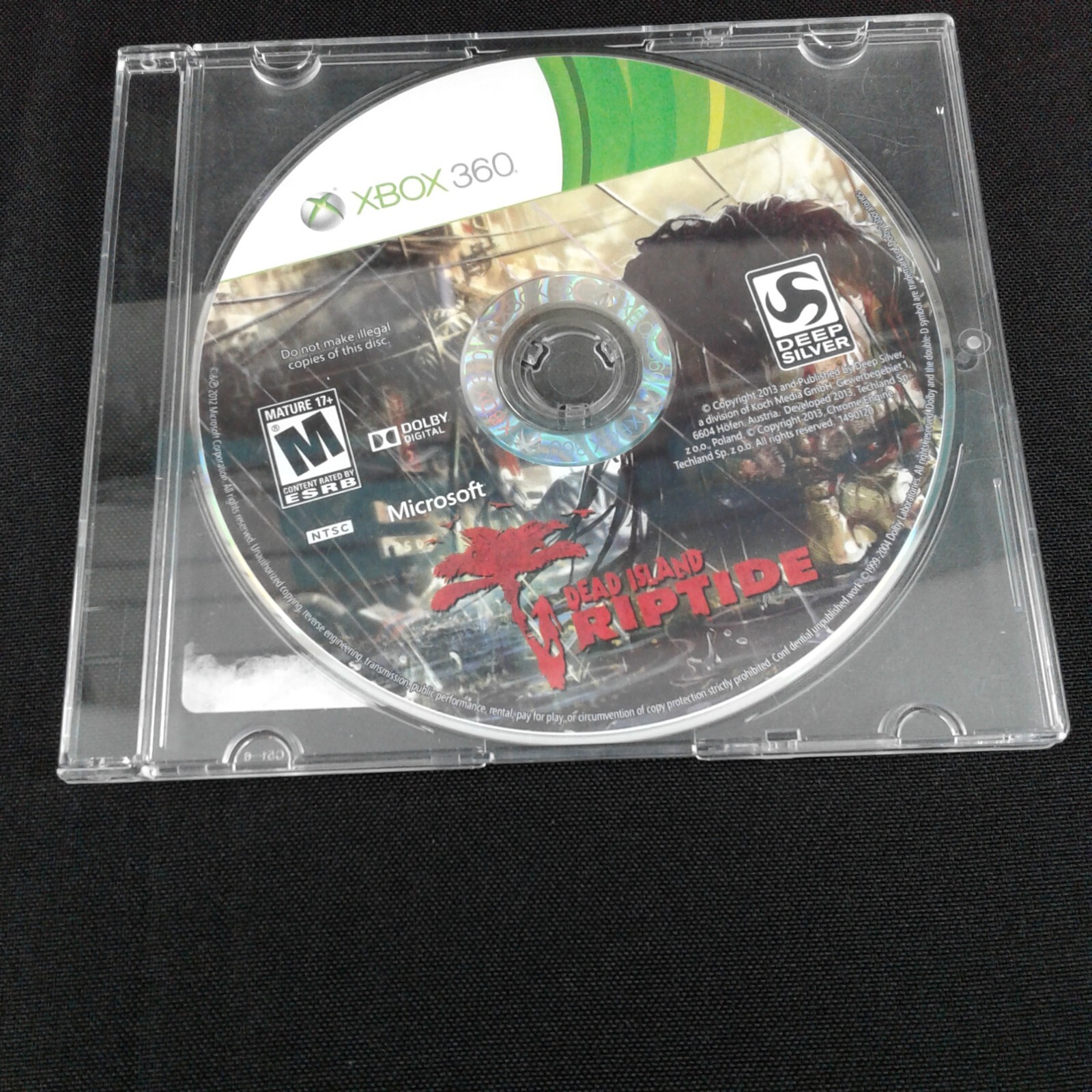 Dead Island: Riptide (Microsoft Xbox 360, 2013) Clear Case Mature 17+ C9-1475