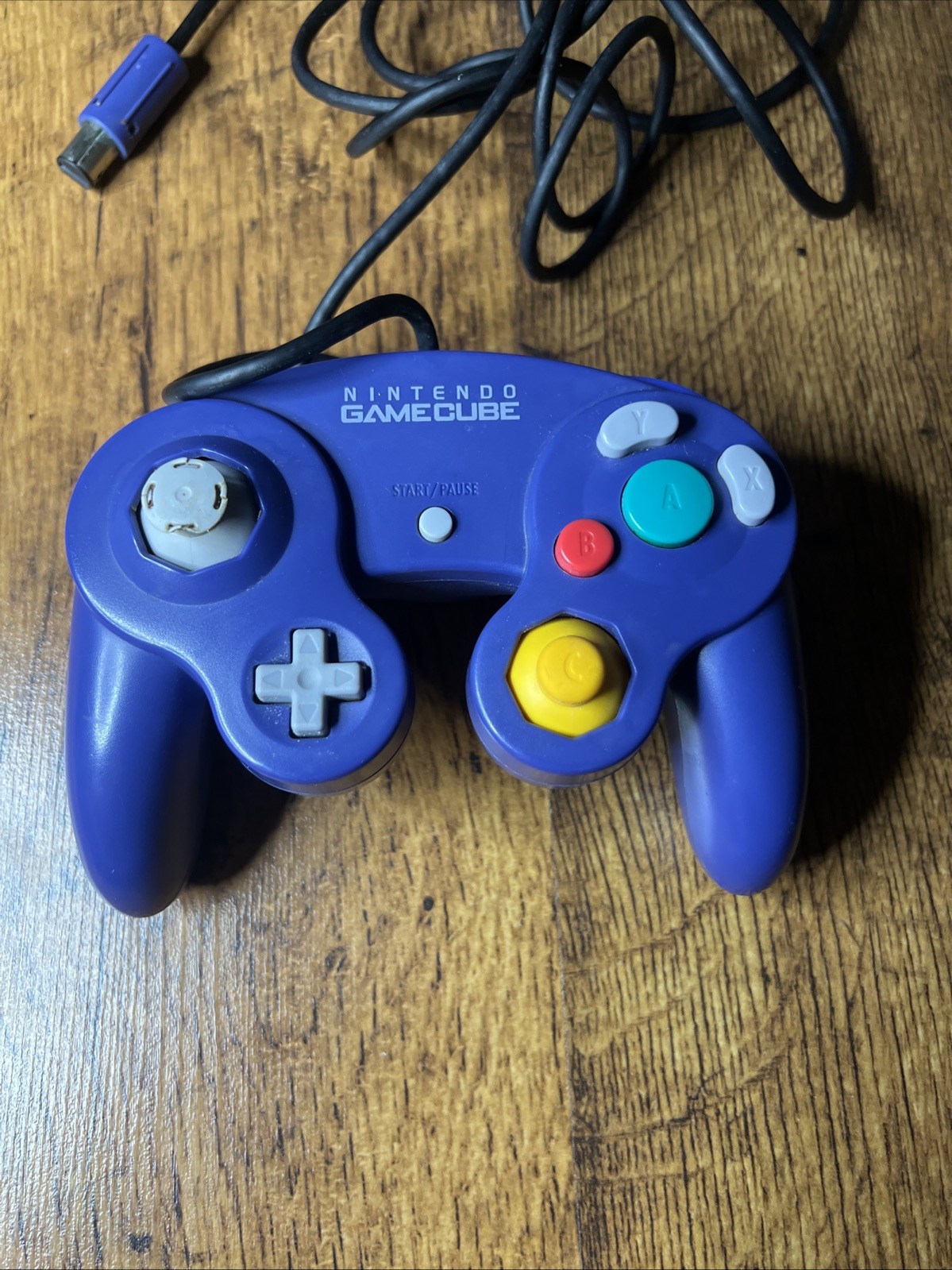 Nintendo GameCube OEM Controller Purple Indigo DOL-003 WEAR Tested