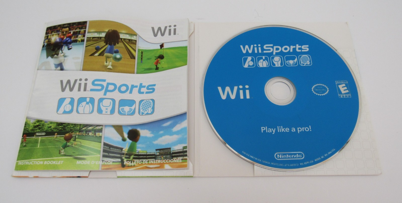 2007 NINTENDO Wii SPORTS (E- EVERYONE) DISC w/ SLEEVE & MANUAL PLAY LIKE A PRO!!