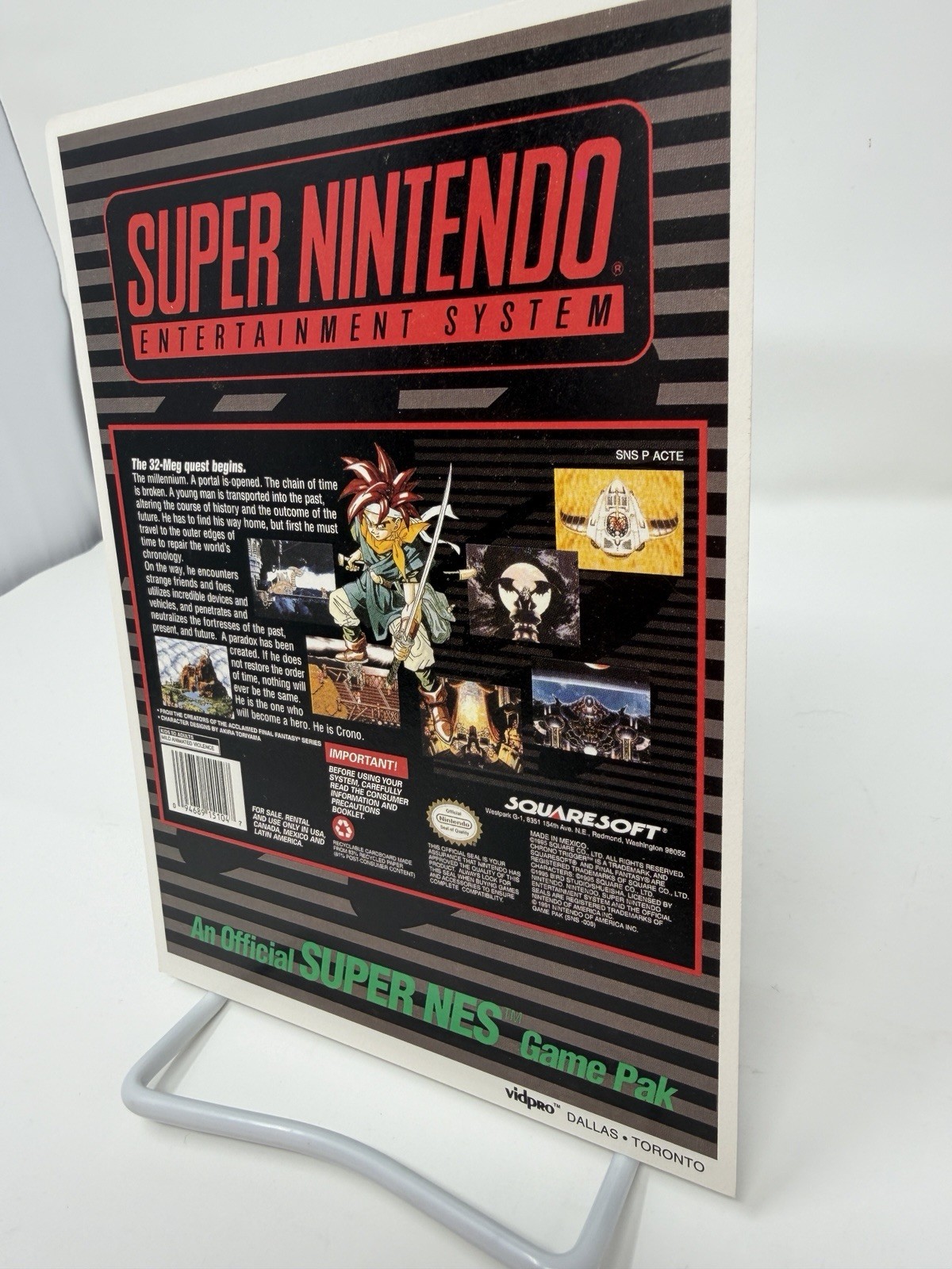 Chrono Trigger (SNES/Super Nintendo) VIDPro Card – SNES – Holy Grail – RARE