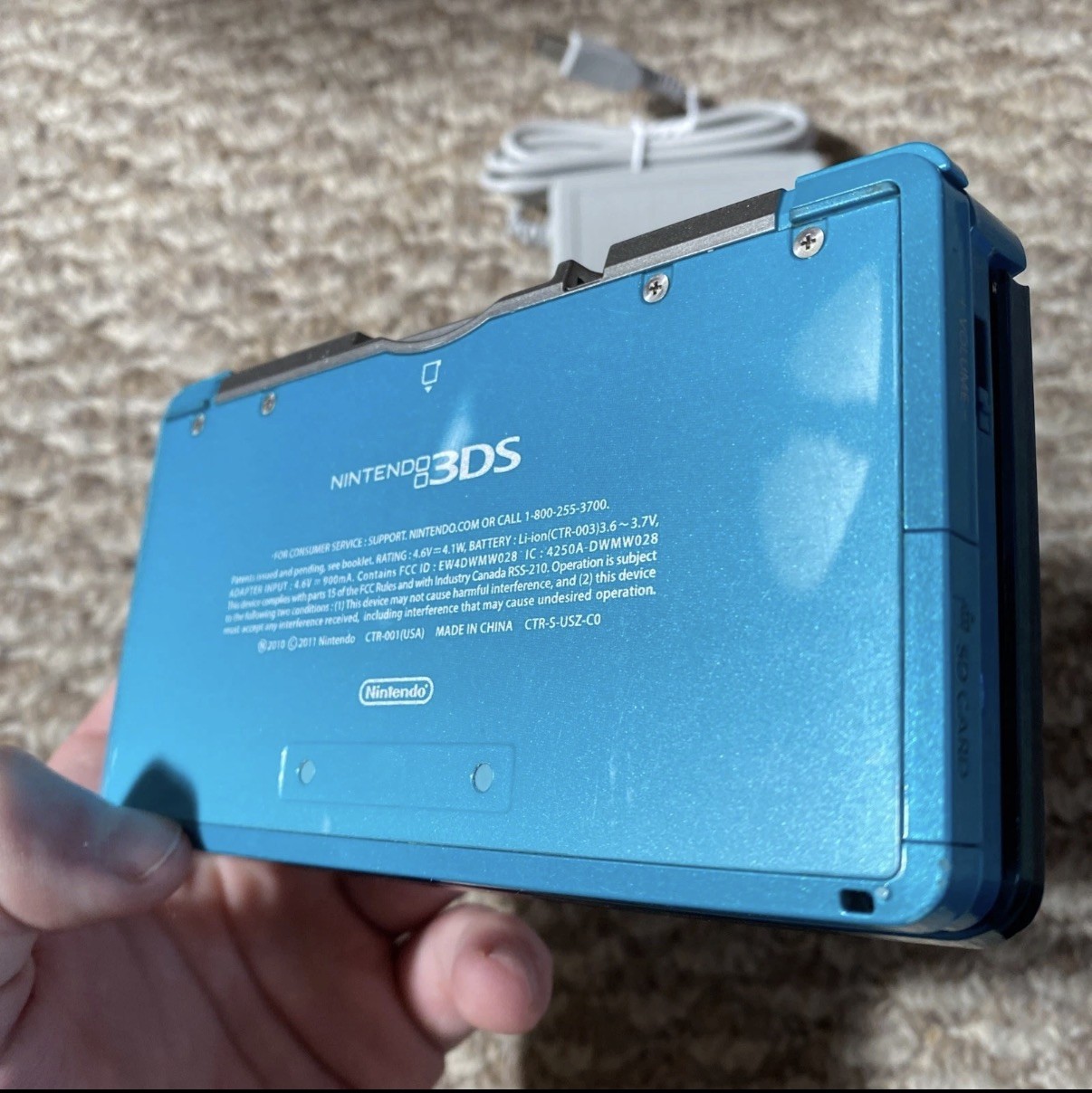 Nintendo 3DS Aqua Blue Handheld Handheld Console System CTR-001 Tested USA