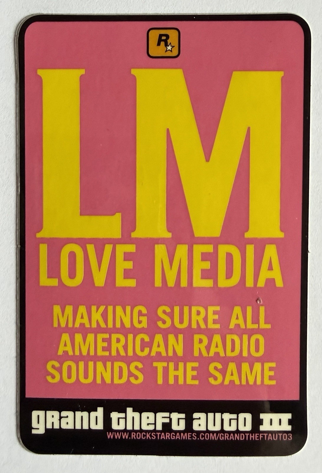 Grand Theft Auto Rockstar GAMES Promo Sticker GTA Love Media