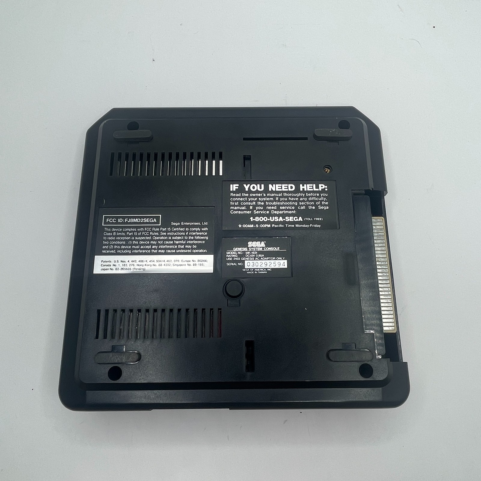 Black Sega Genesis Model 2 MK-1631 16-Bit Retro System Console Only