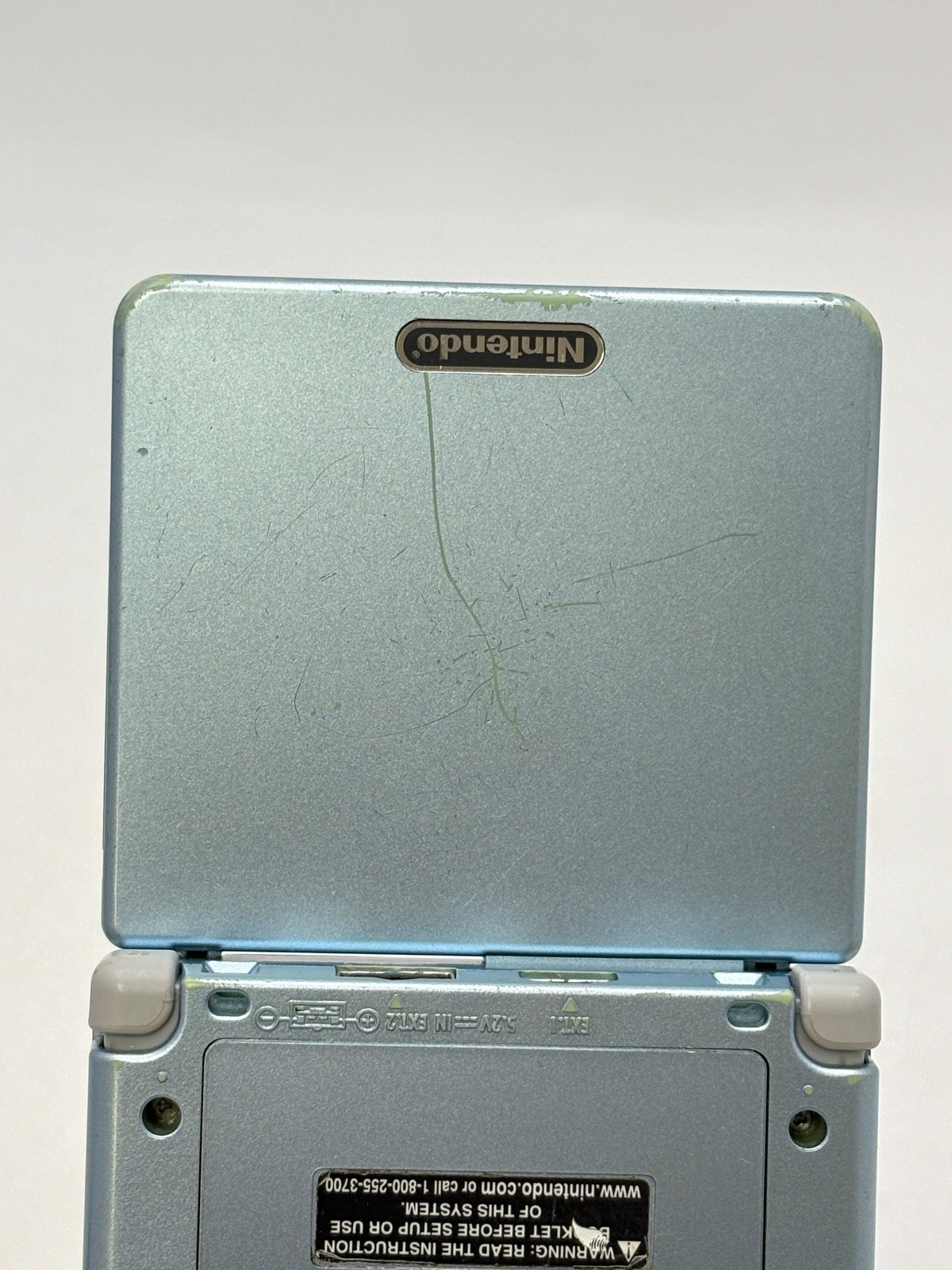 Nintendo Game Boy Advance SP AGS-101 Pearl Blue w/ Charger & Game Cartridge
