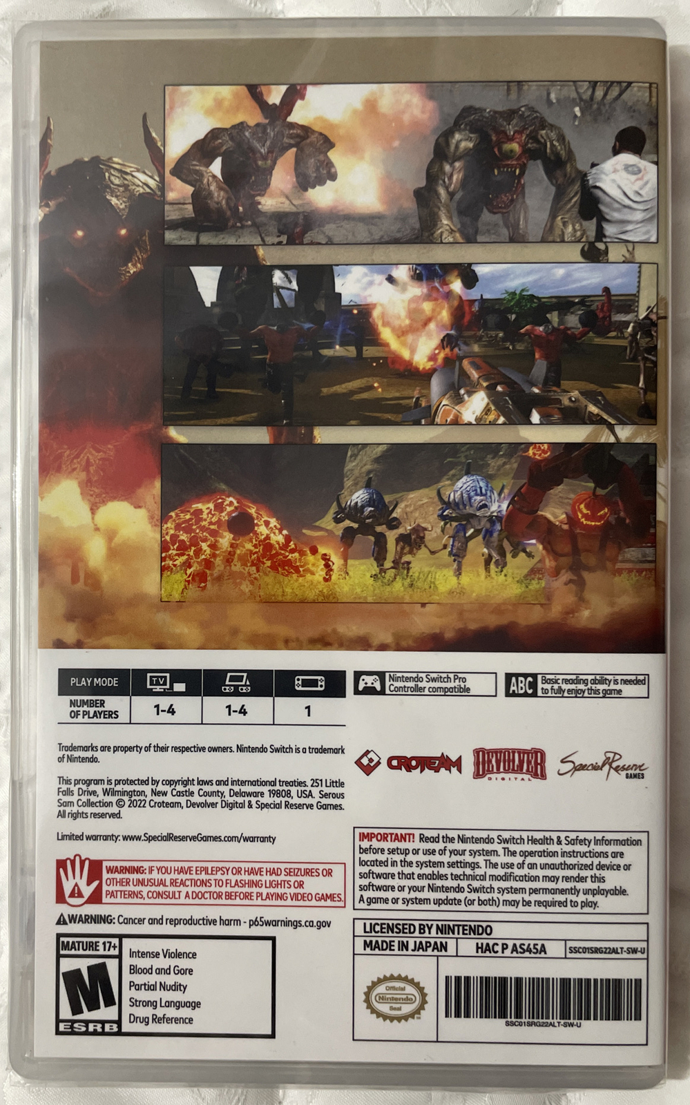 Serious Sam Collection Nintendo Switch Special Reserve Games Variant New Sealed